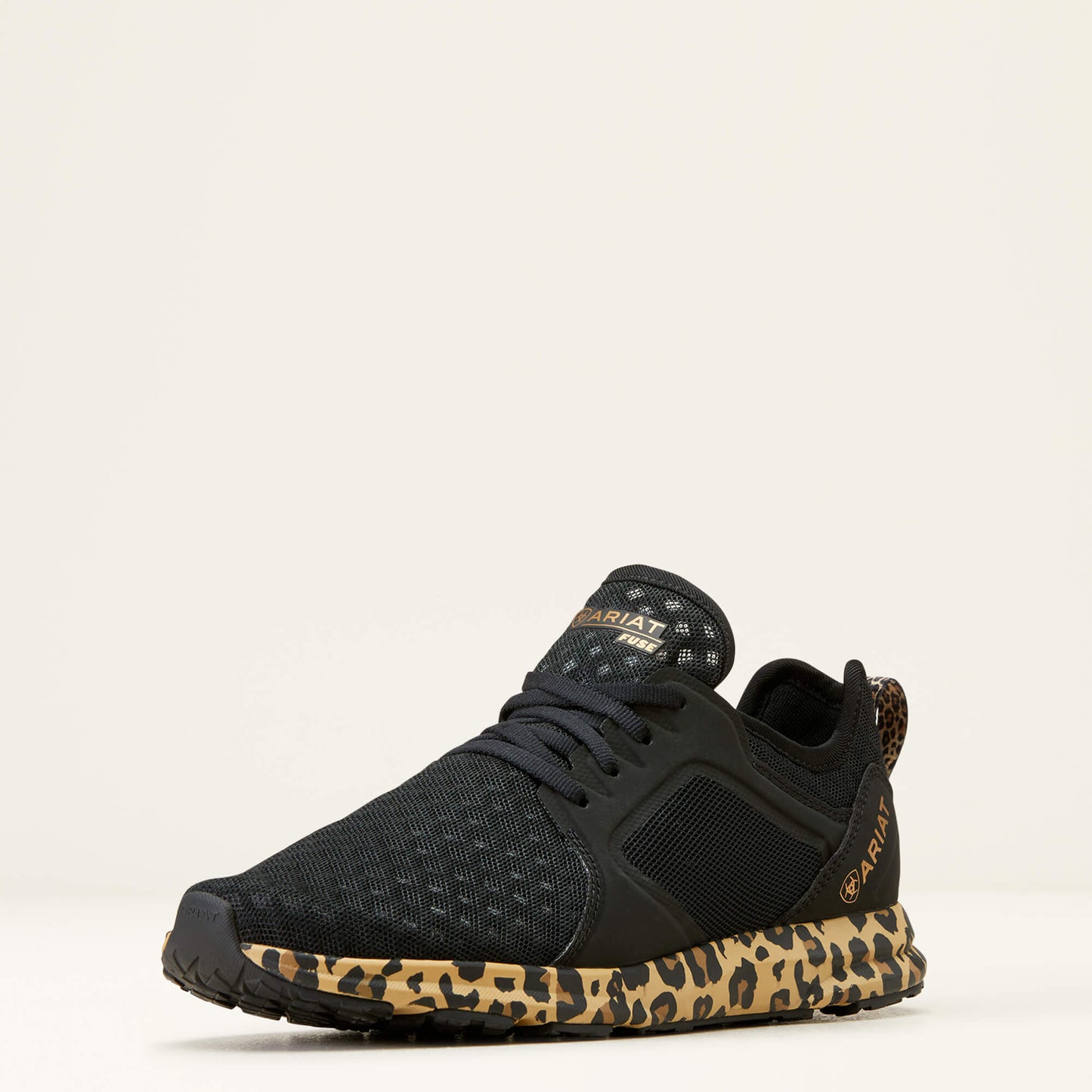 Women's Fuse Trainer - Black Mesh/Leopard Print