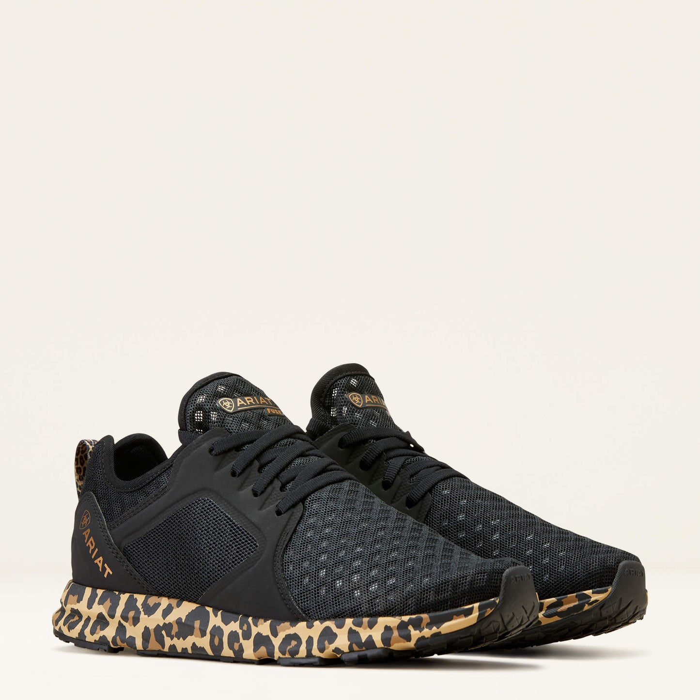 Women's Fuse Trainer - Black Mesh/Leopard Print