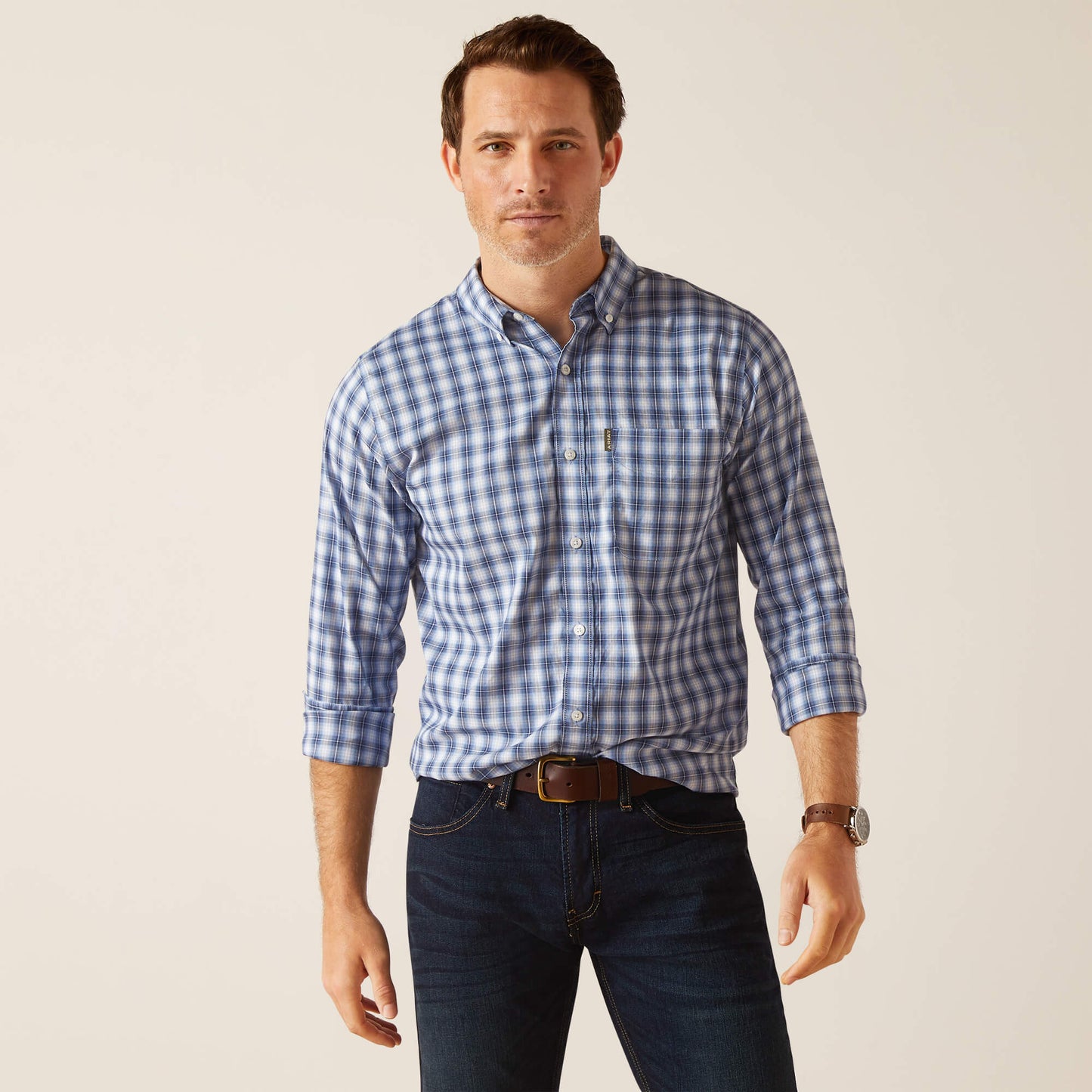 Men's Napa Shirt - Ice Blue Plaid