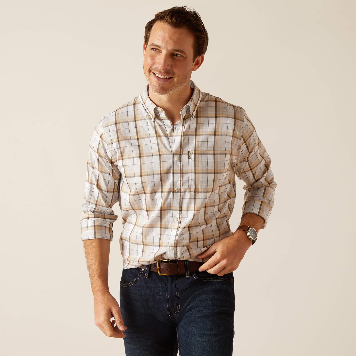 Men's Napa Shirt - Tan Check