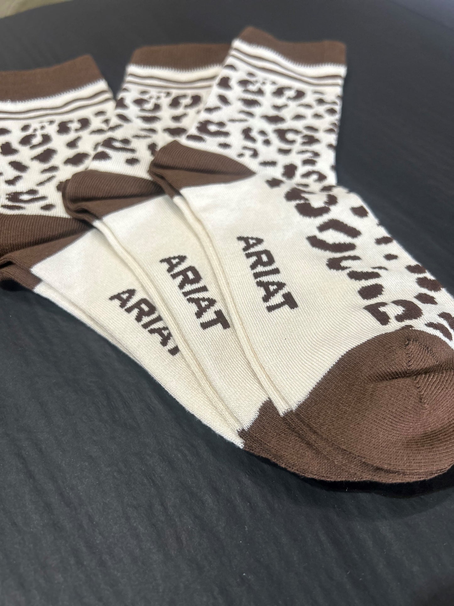 Charm Crew Socks - Leopard Camo