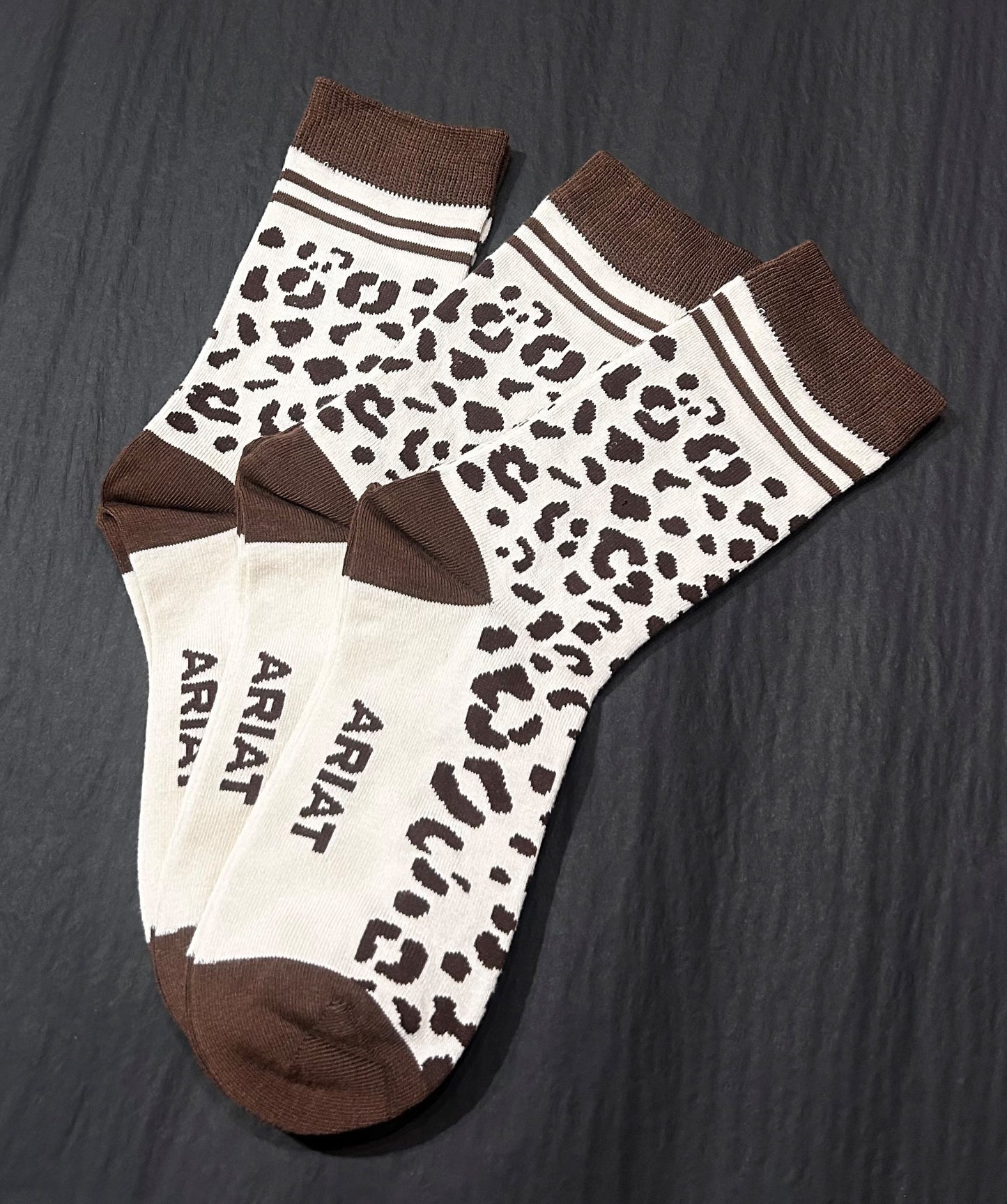 Charm Crew Socks - Leopard Camo