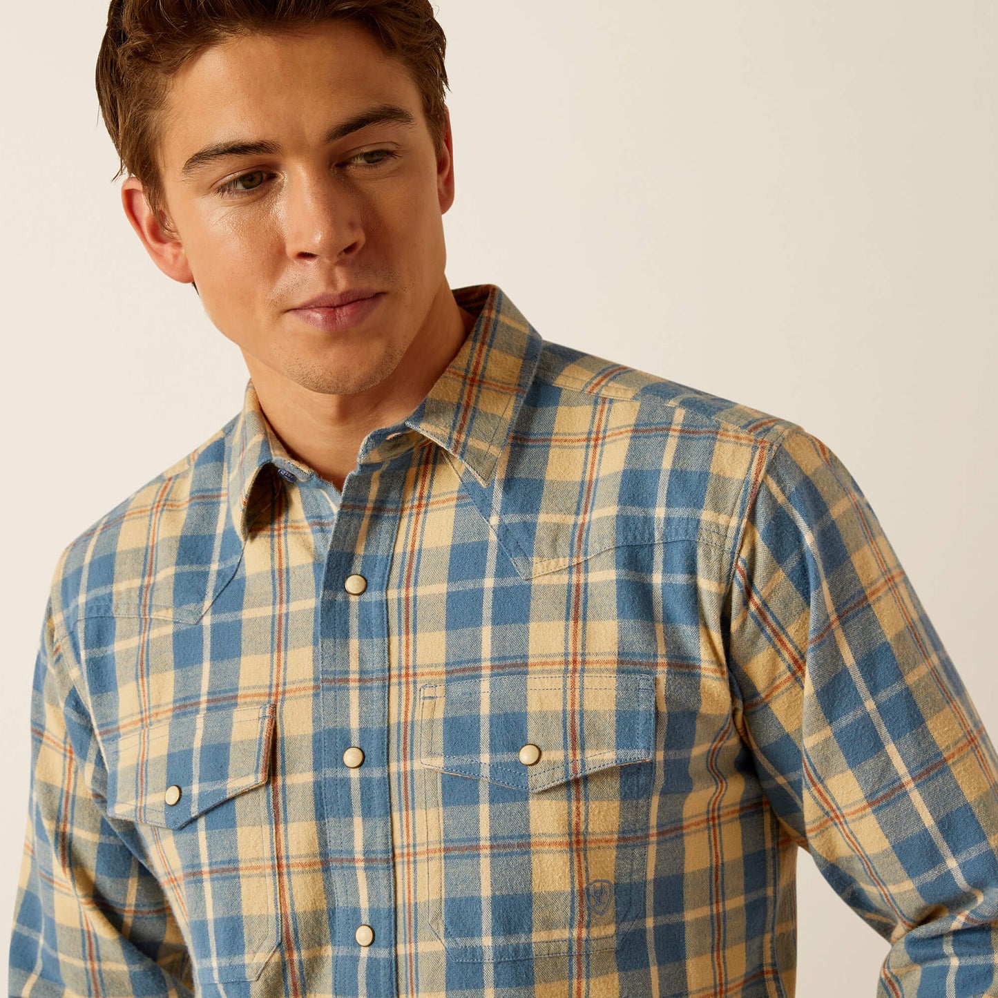 Harlem Retro Fit Western Shirt - Pale Khaki