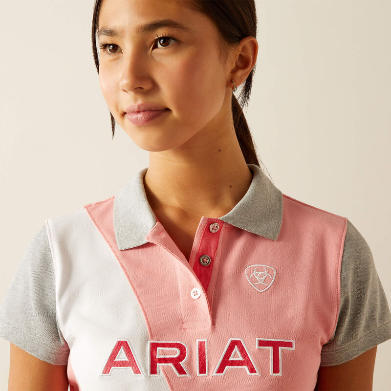 Kids' Taryn Polo Shirt - Flamingo Pink/Coral Paradise