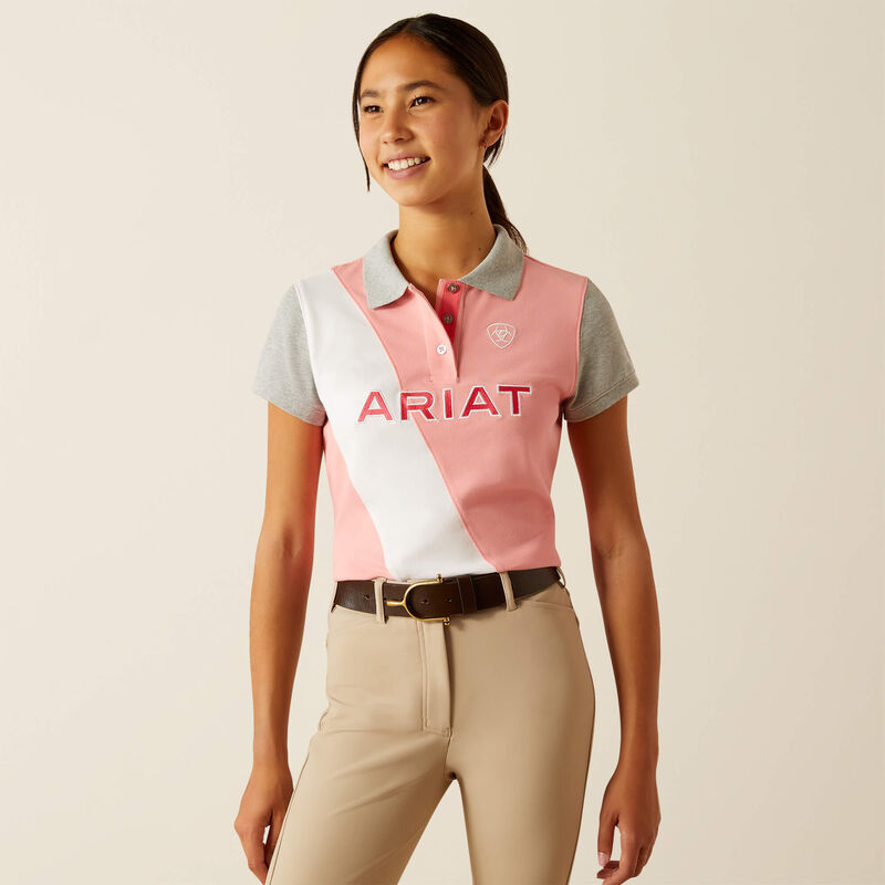 Kids' Taryn Polo Shirt - Flamingo Pink/Coral Paradise