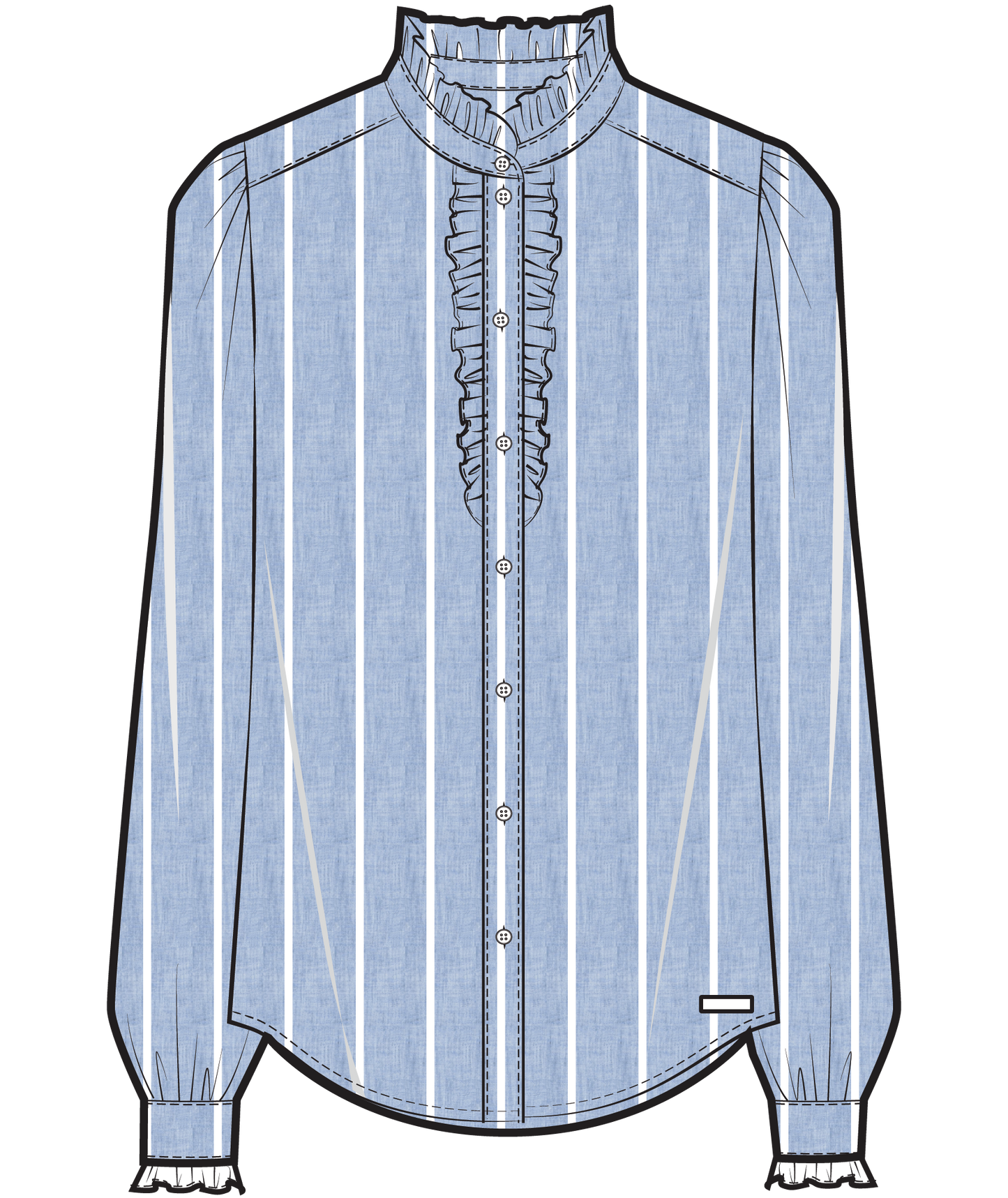 Cricklade Blouse - Pacific Blue Stripe