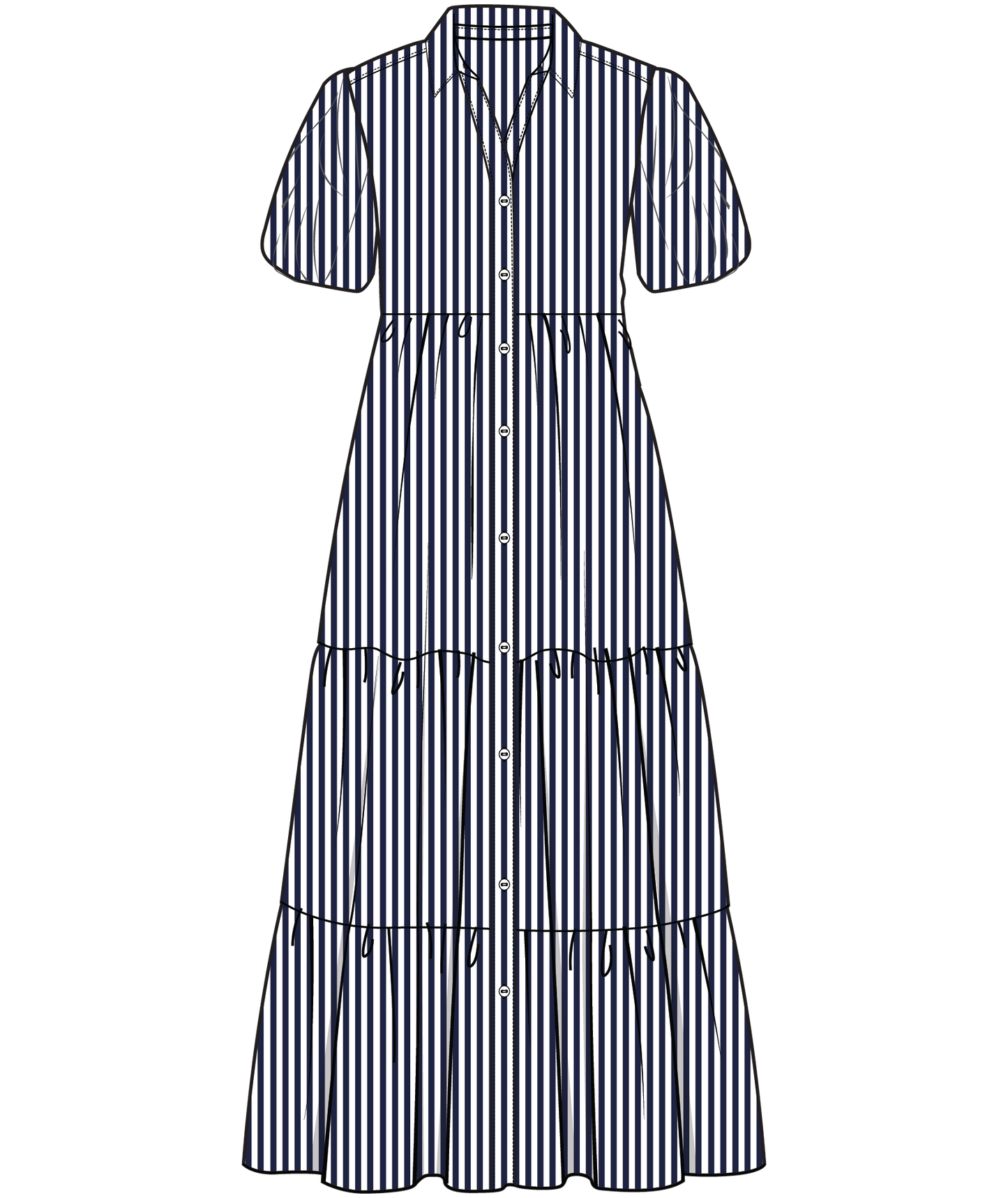 Dovestone Dress - Navy/White Stripe