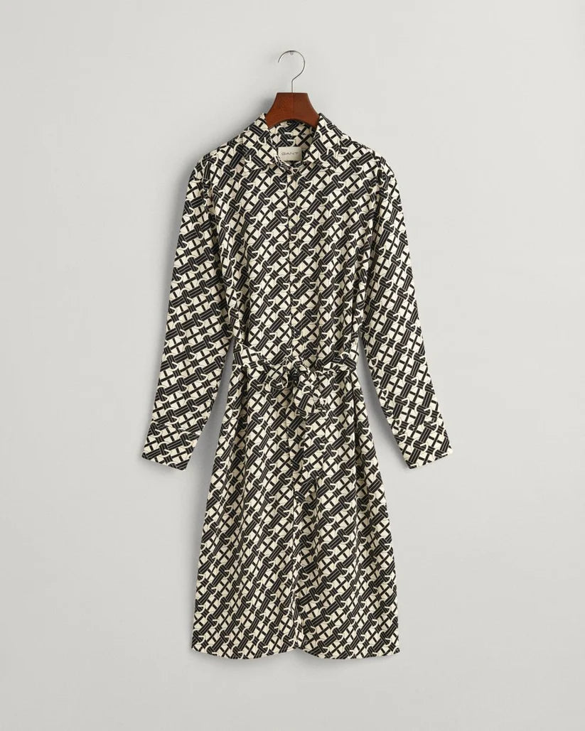 G Patterned Shirt Dress - Linen