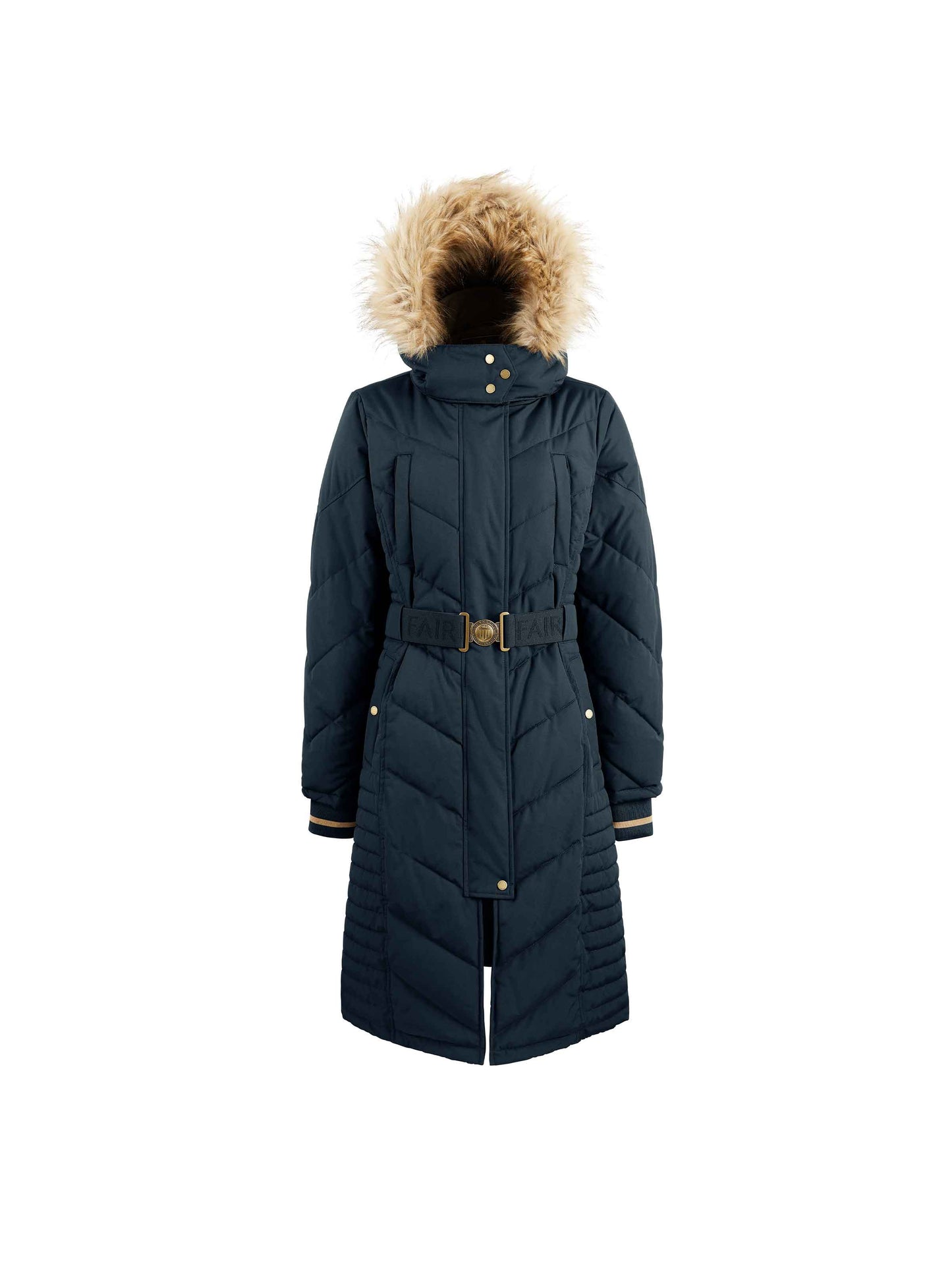 Charlotte Padded Longline Coat - Navy