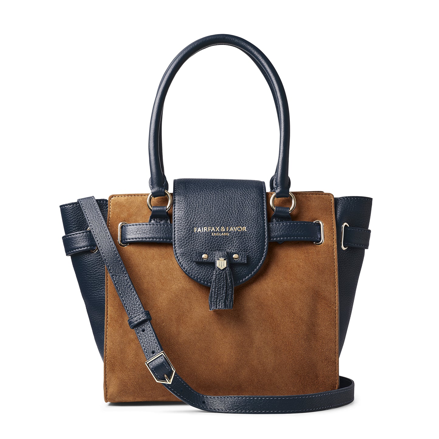 Windsor Tote Tan/Navy Suede
