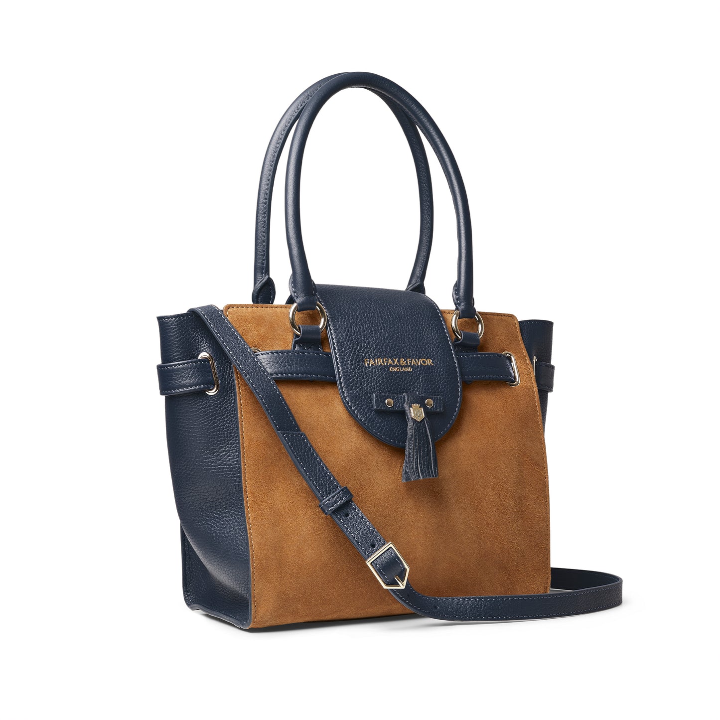 Windsor Tote Tan/Navy Suede