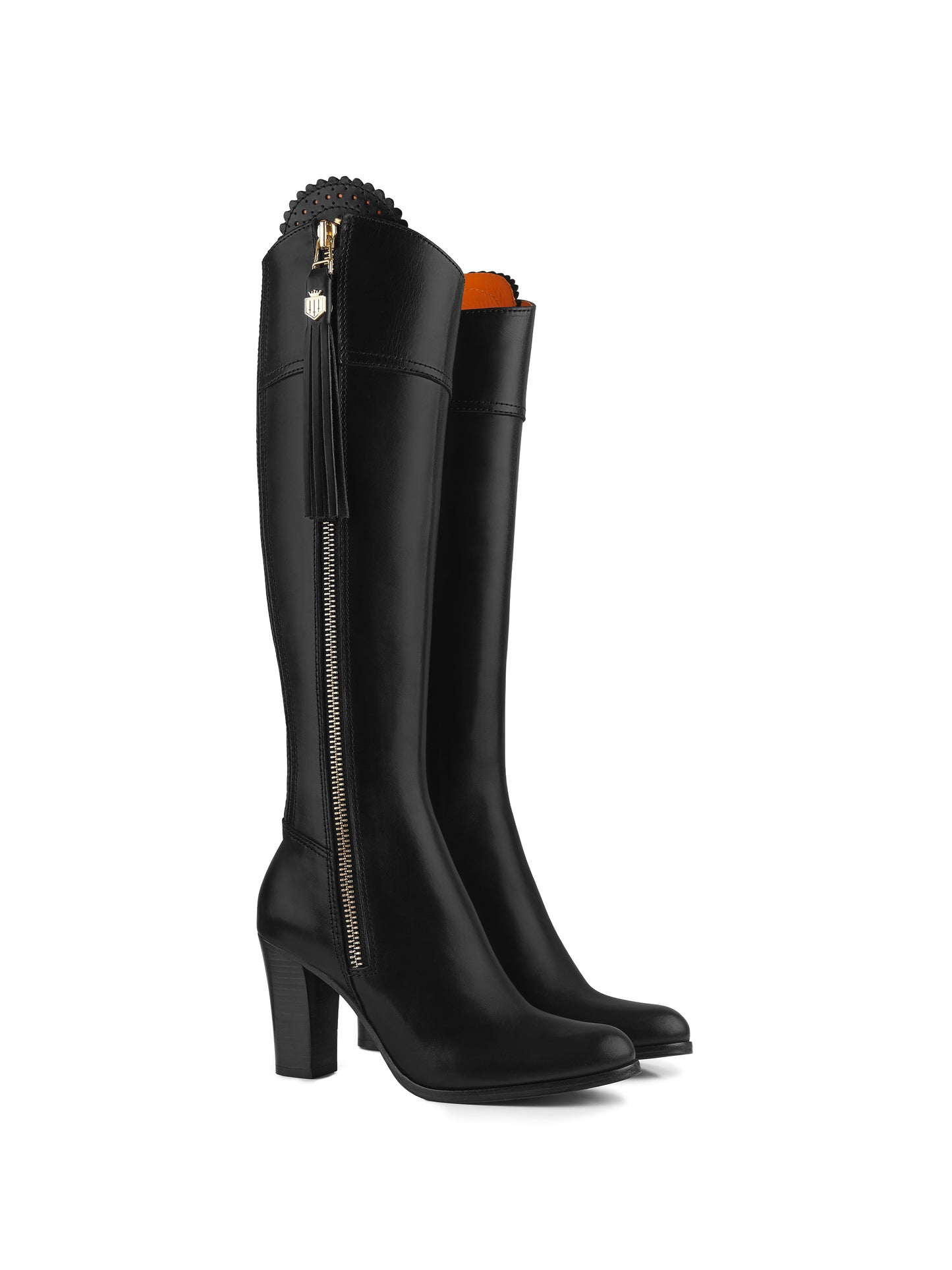 High Heeled Regina - Black Leather