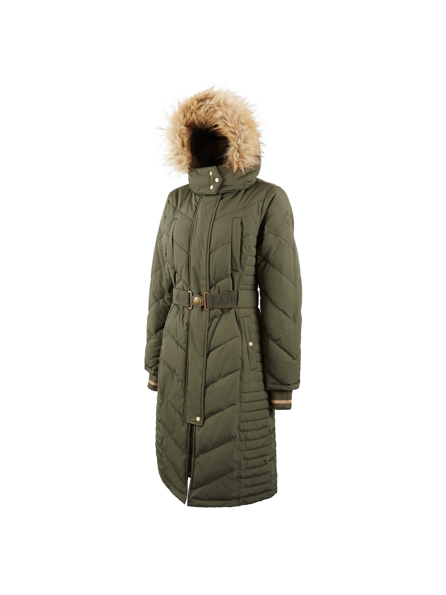 The Charlotte Padded Longline Coat - Khaki