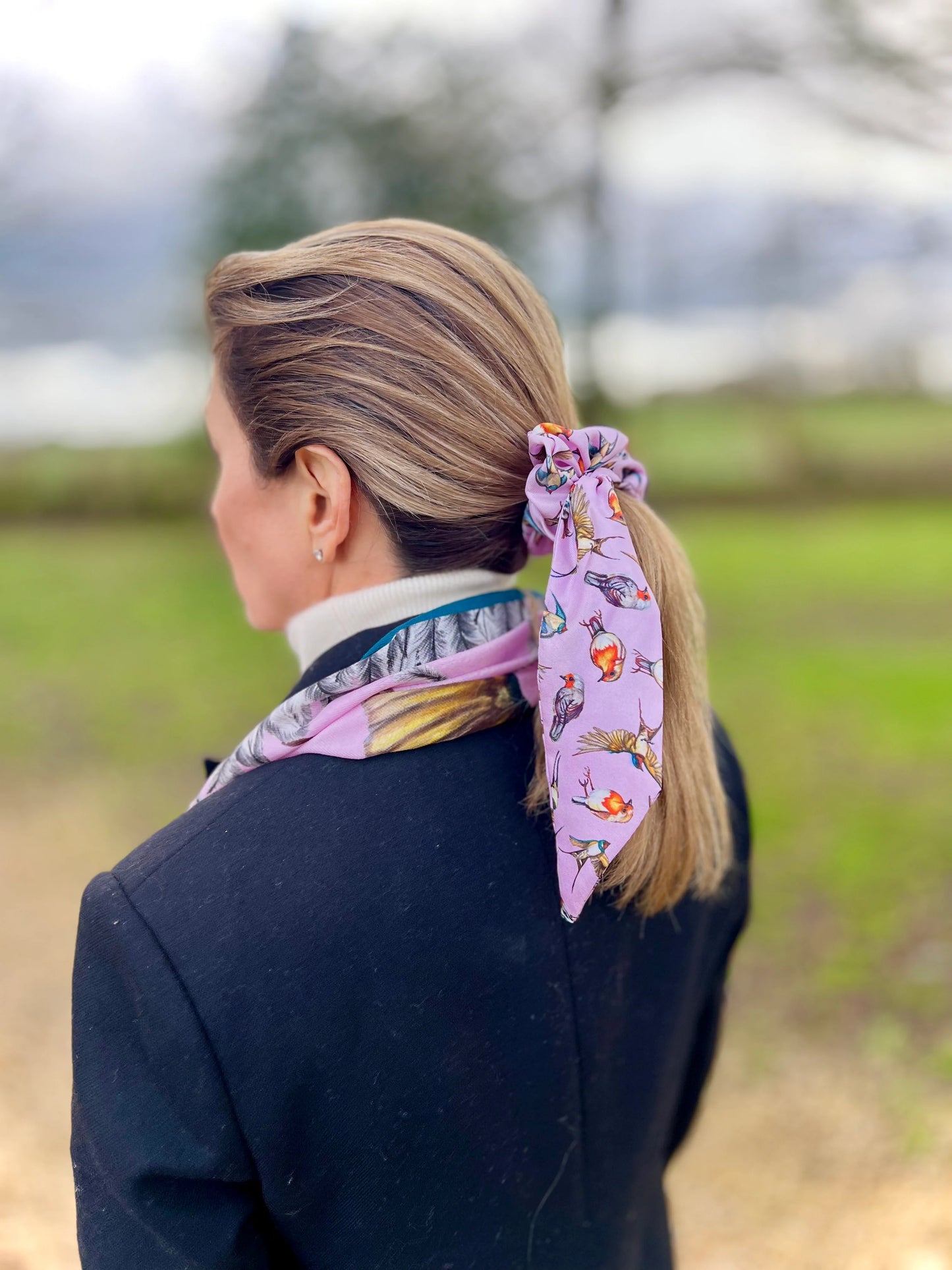 Silk Scrunchie 'Watching Over Me' - Heather