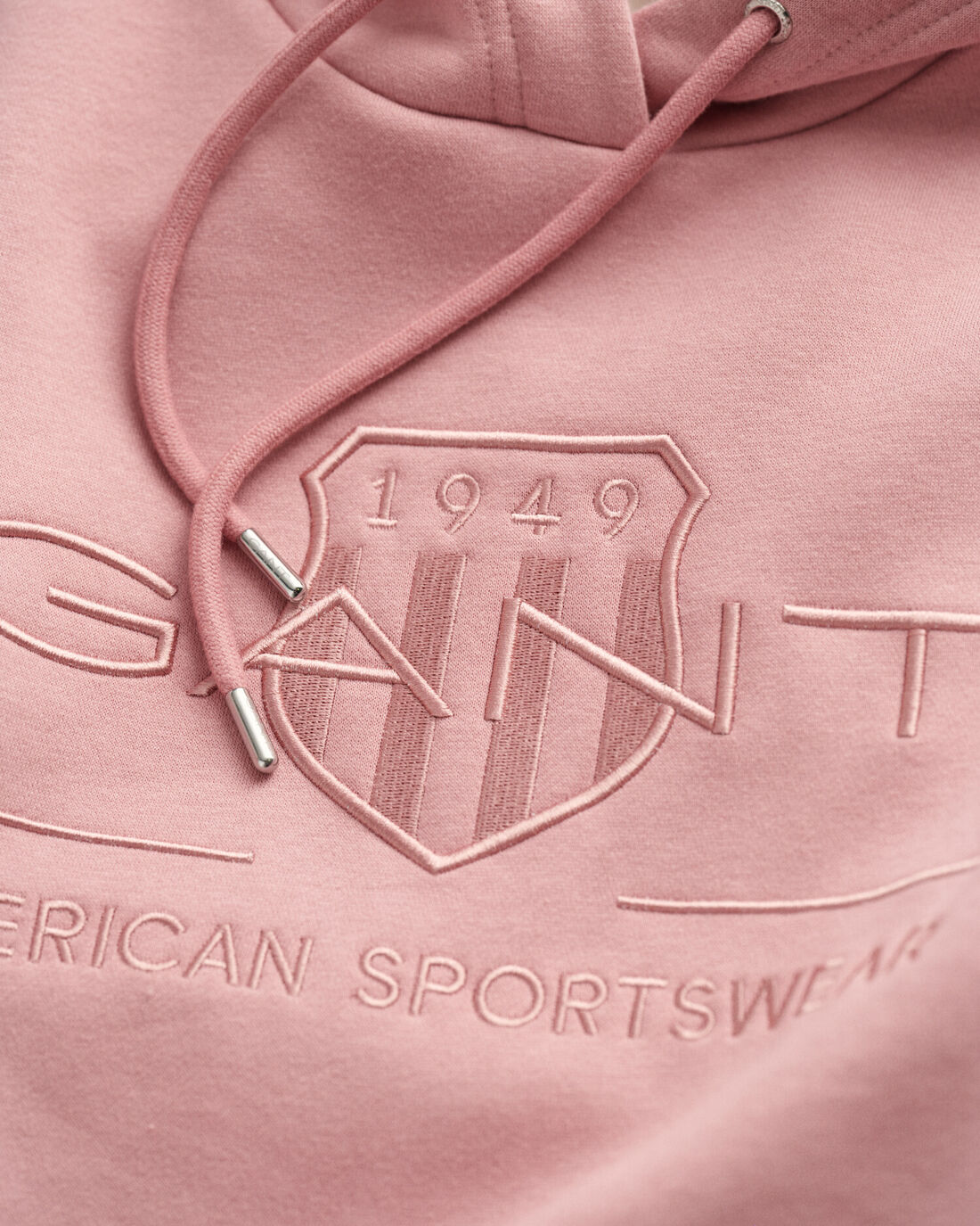 Tonal Archive Shield Hoodie - Faded Pink Melange