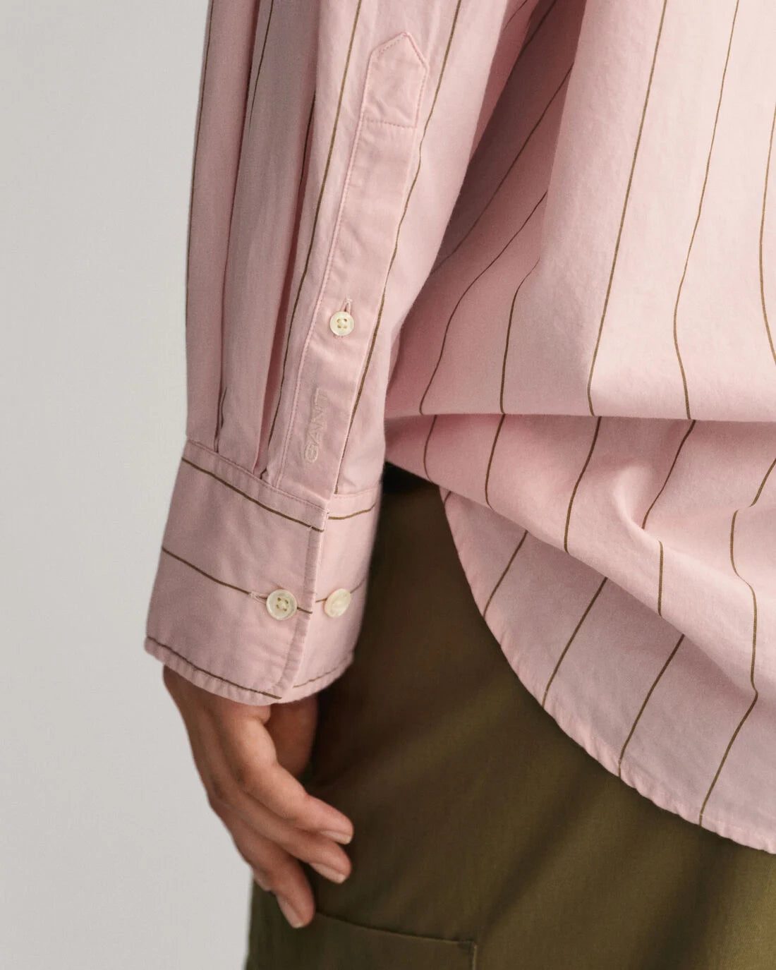 Oversized Luxury Striped Oxford Shirt - Faded Pink