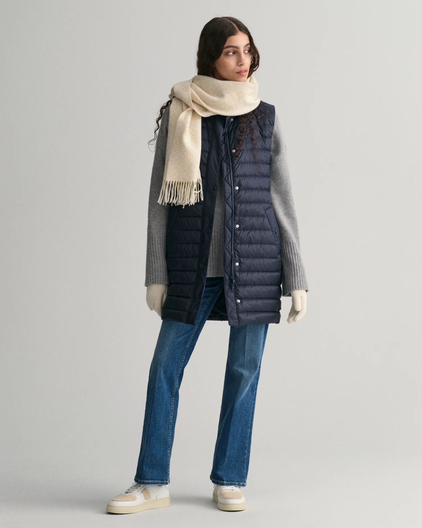 Light Down Long Vest - Evening Blue