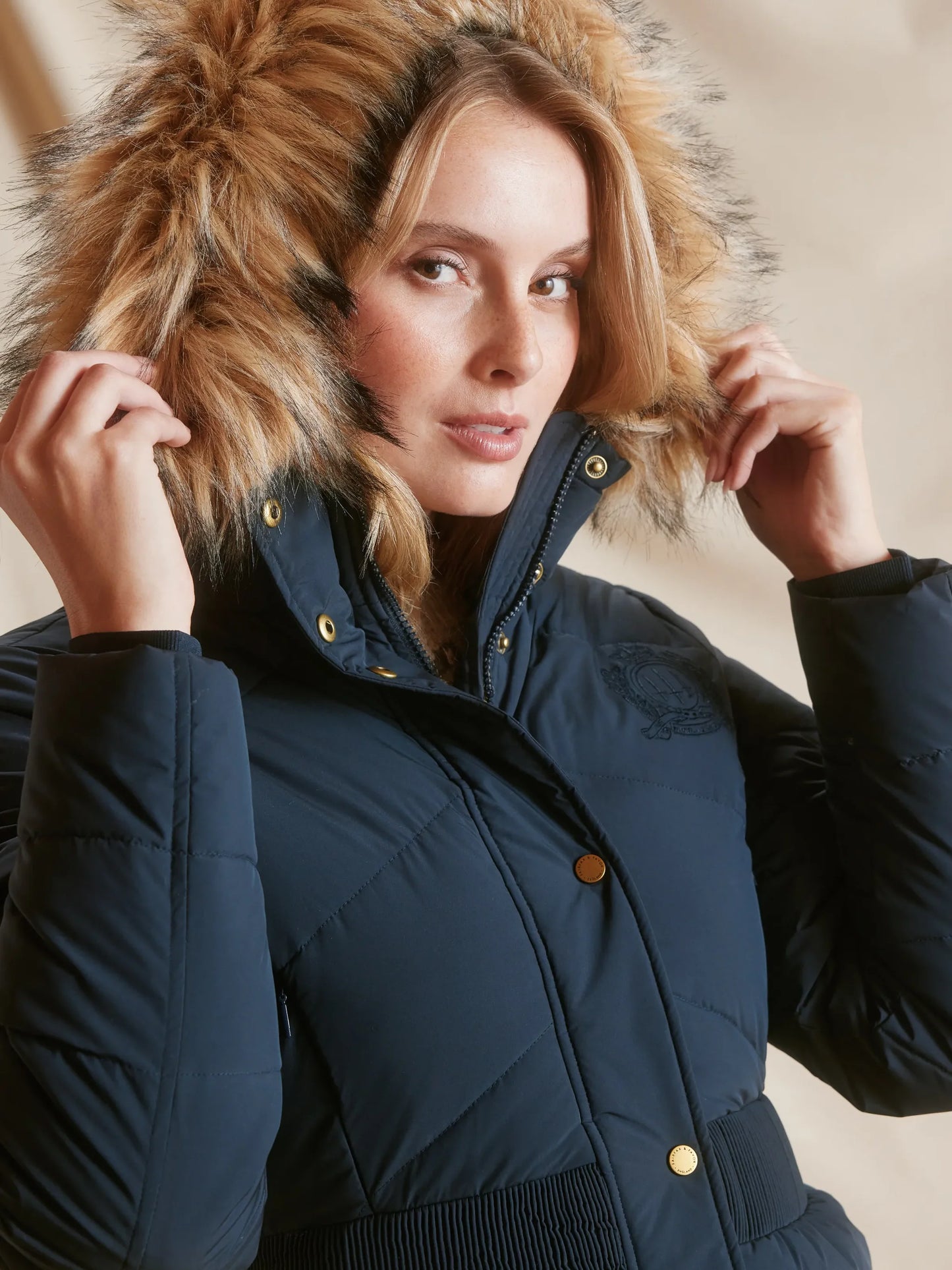 Lexi Padded Longline Coat - Navy