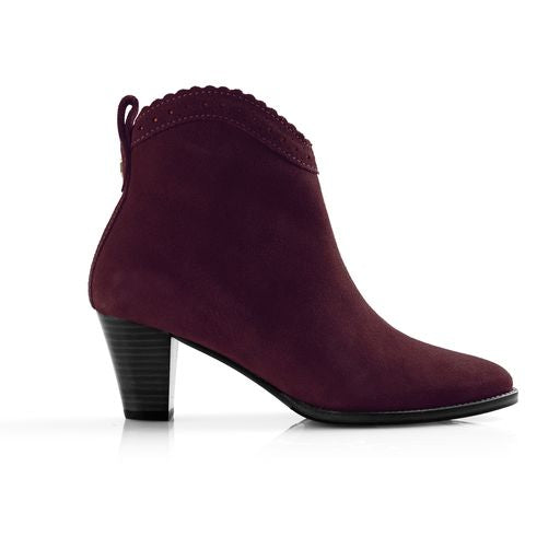 Regina Ankle Boot - Plum Suede
