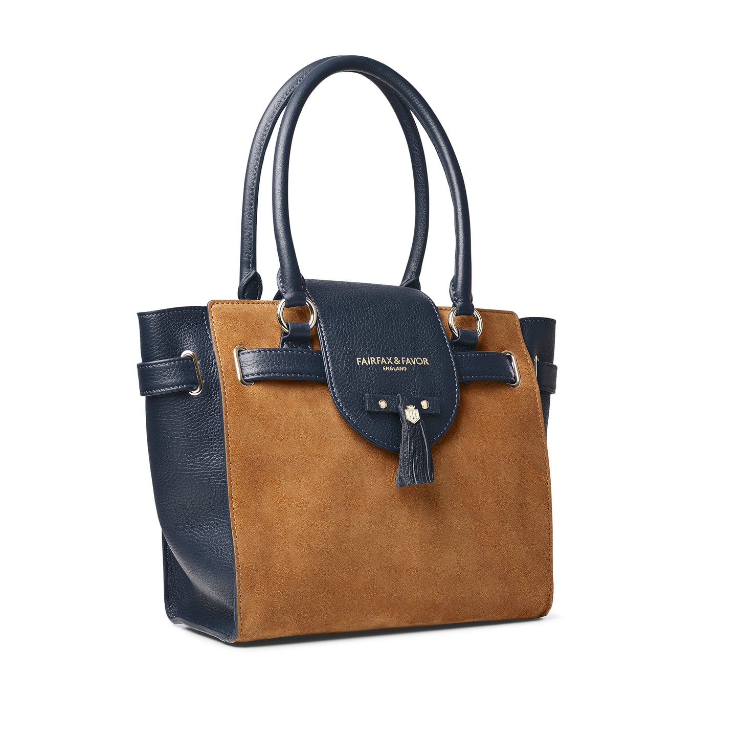 Windsor Tote Tan/Navy Suede