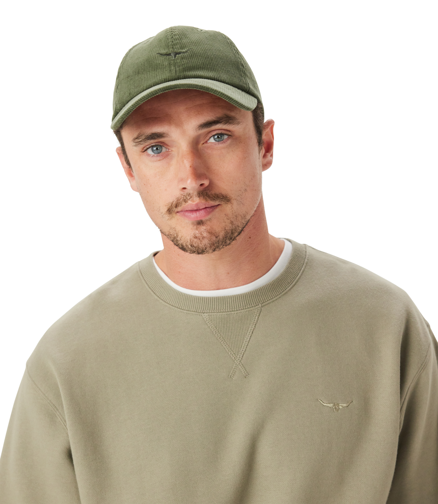 Mini Longhorn Cord Cap - Moss