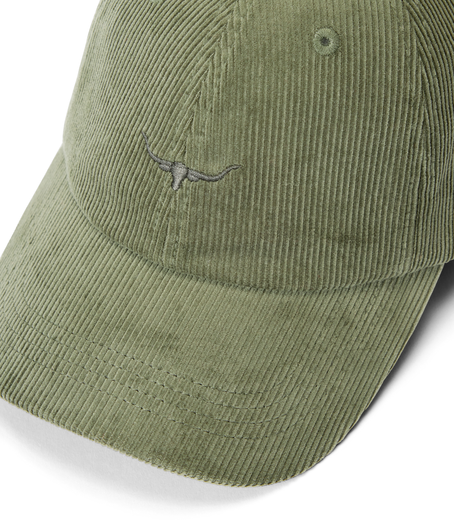 Mini Longhorn Cord Cap - Moss