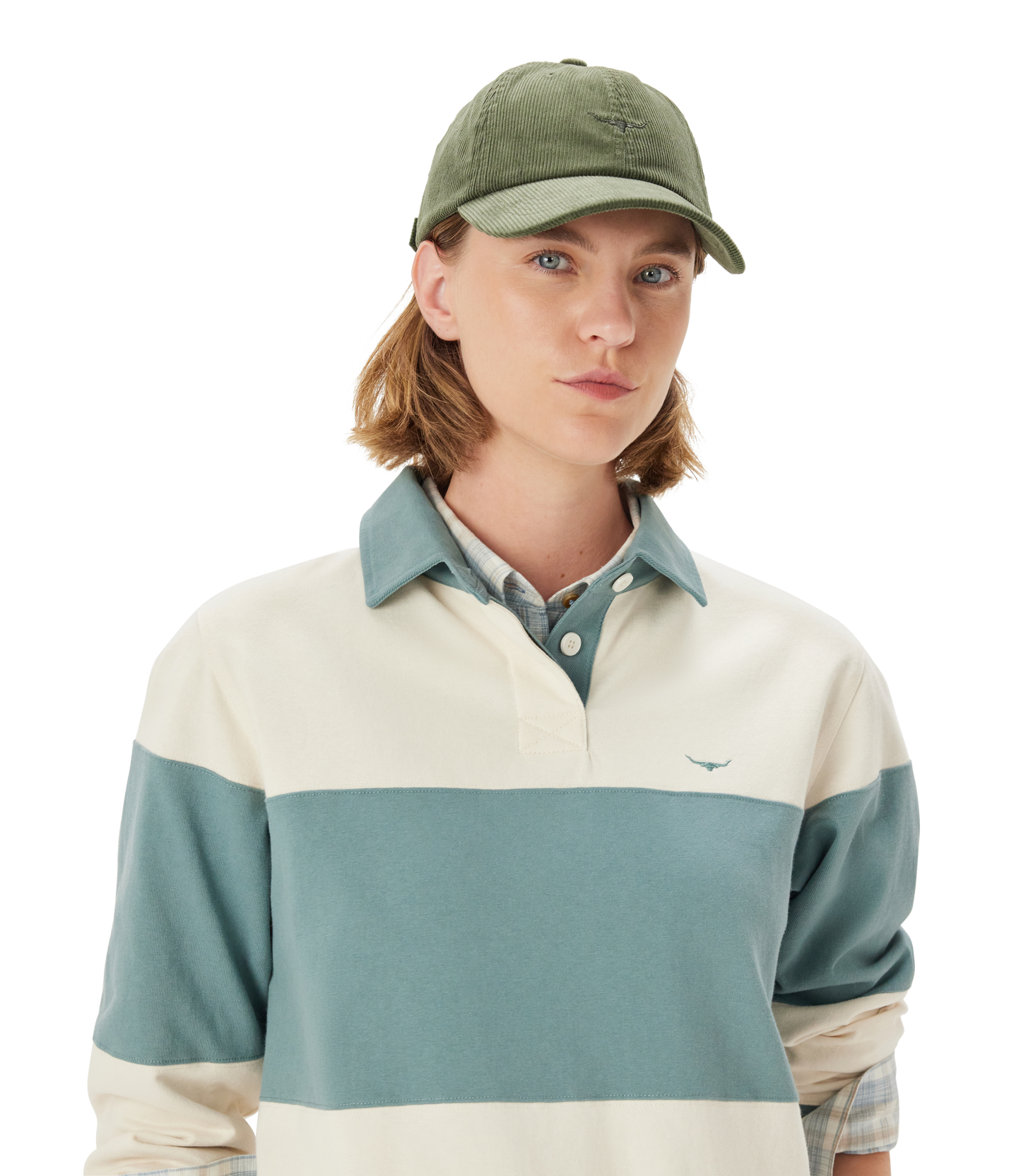Mini Longhorn Cord Cap - Moss