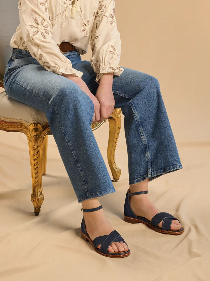 Valencia Sandal - Navy Suede