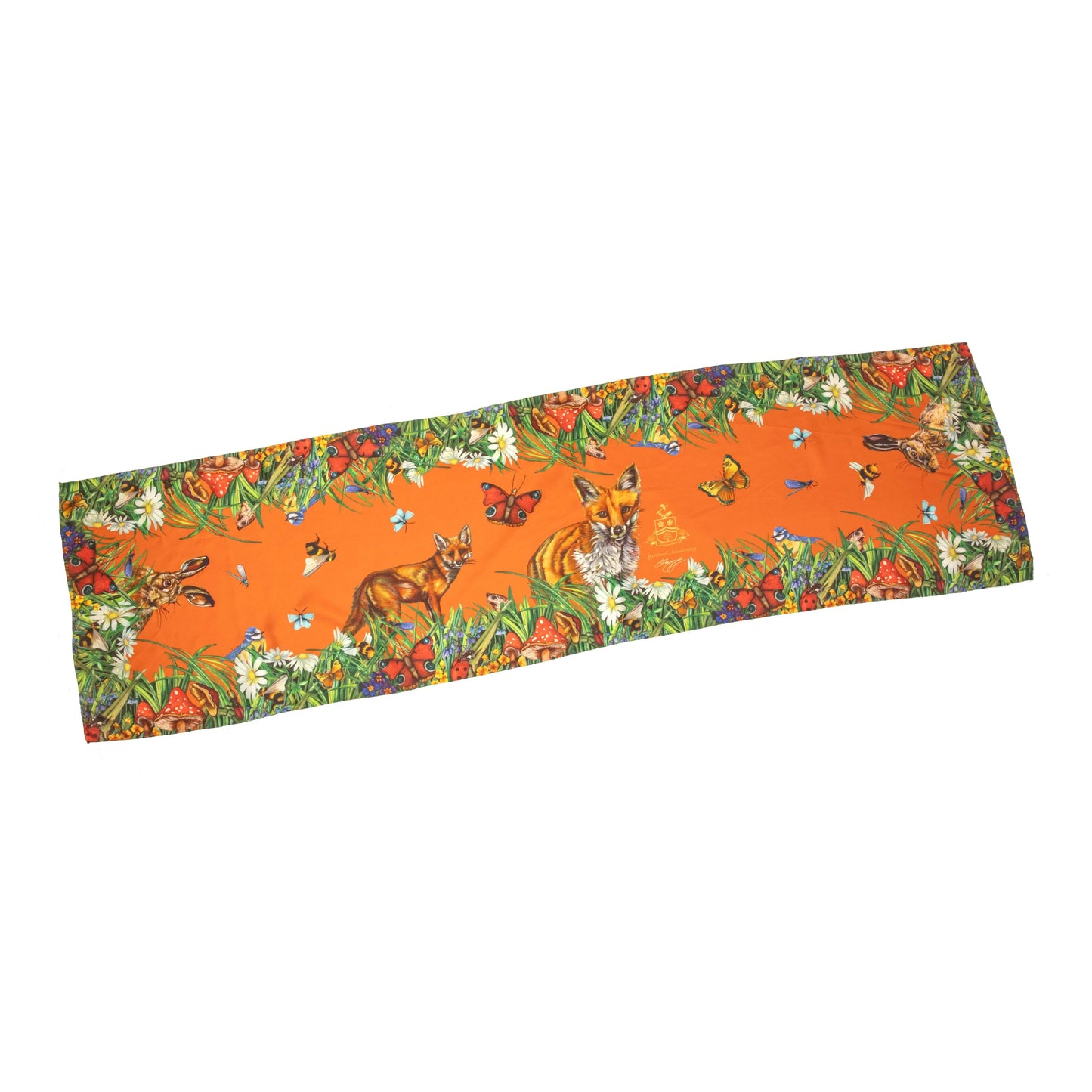 Classic Silk Scarf 'Spiritual Awakening' - Saffron