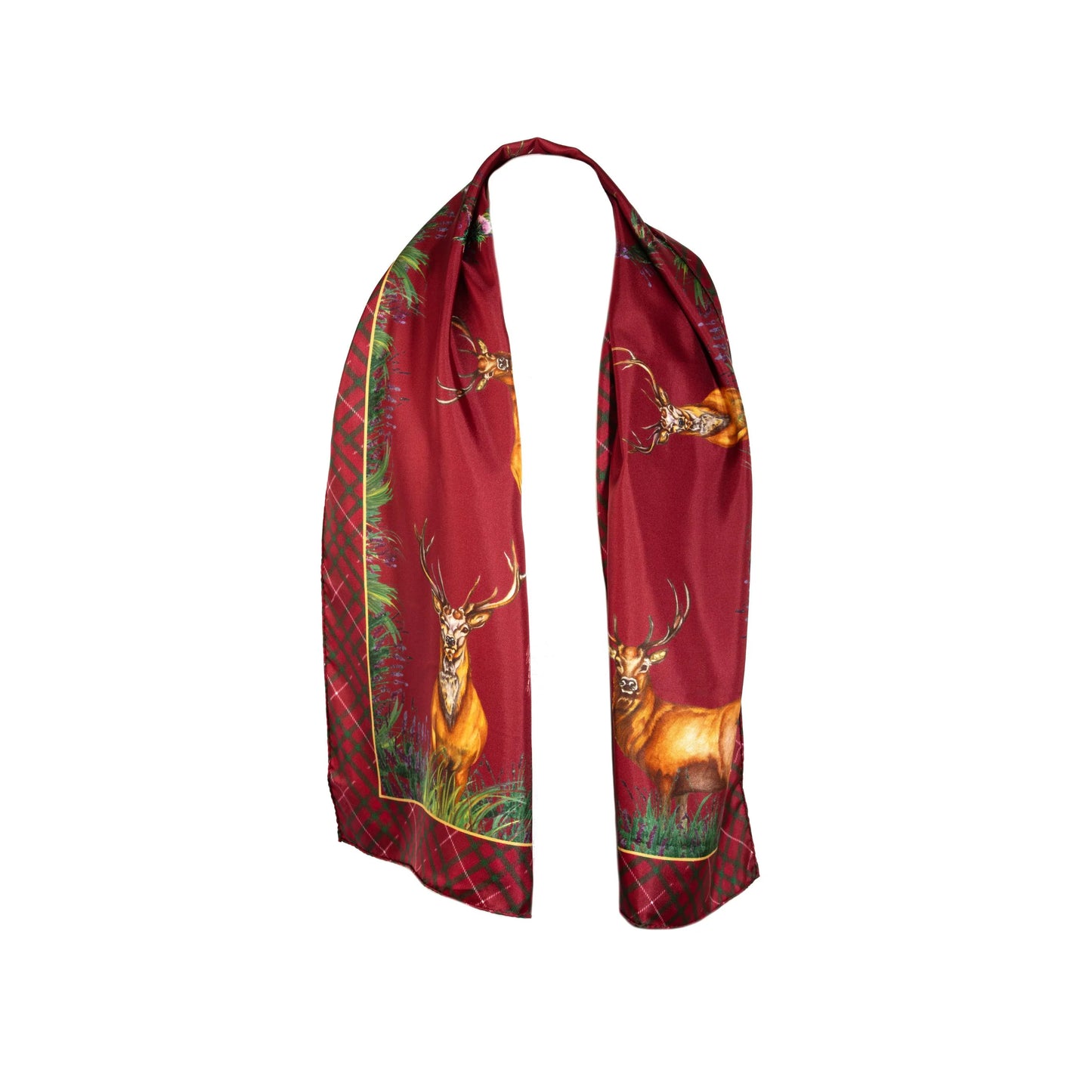 Classic Silk Scarf 'Caledonia' - Holly Berry