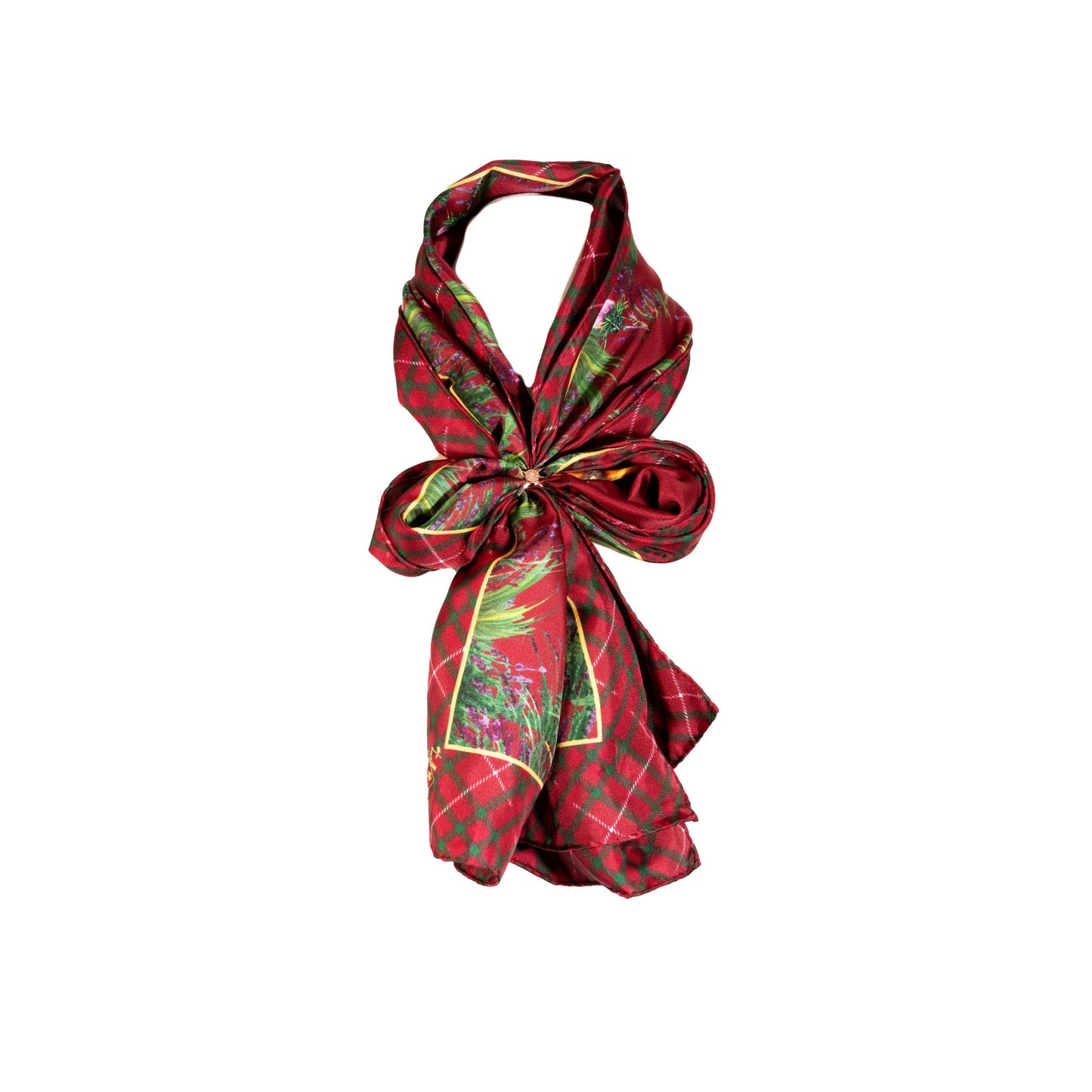Classic Silk Scarf 'Caledonia' - Holly Berry
