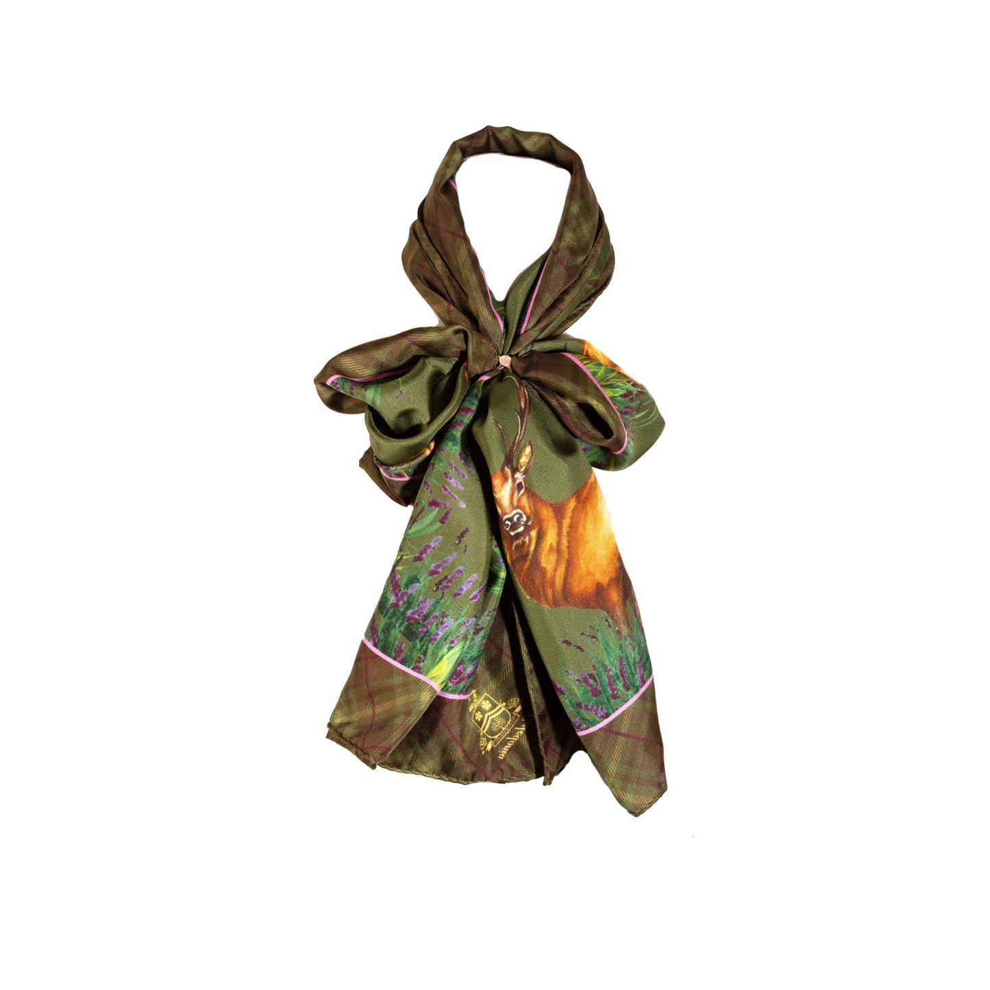 Classic Silk Scarf 'Caledonia' - Moss Green