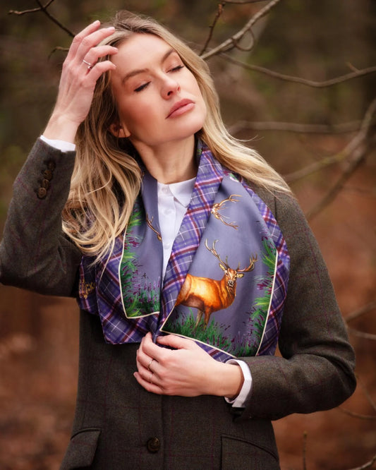 Narrow Silk Scarf 'Caledonia' - Soft Amethyst