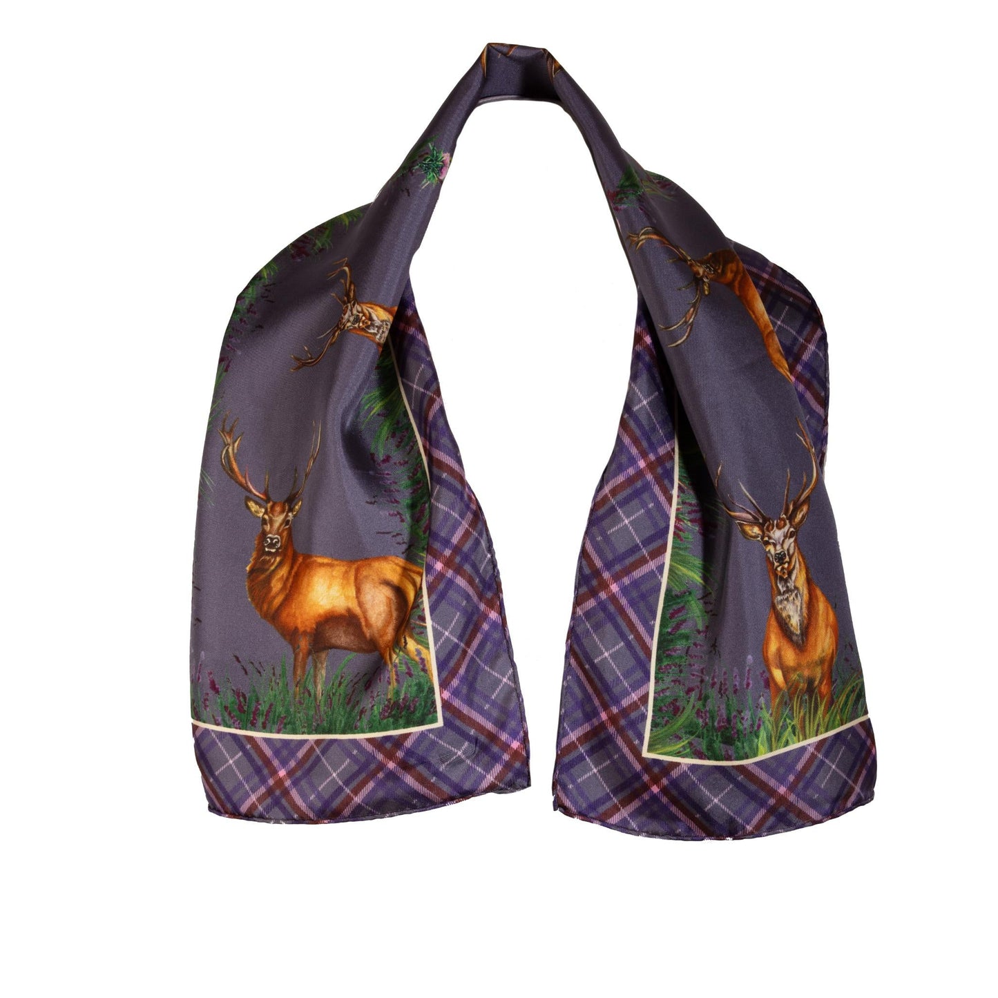 Narrow Silk Scarf 'Caledonia' - Soft Amethyst