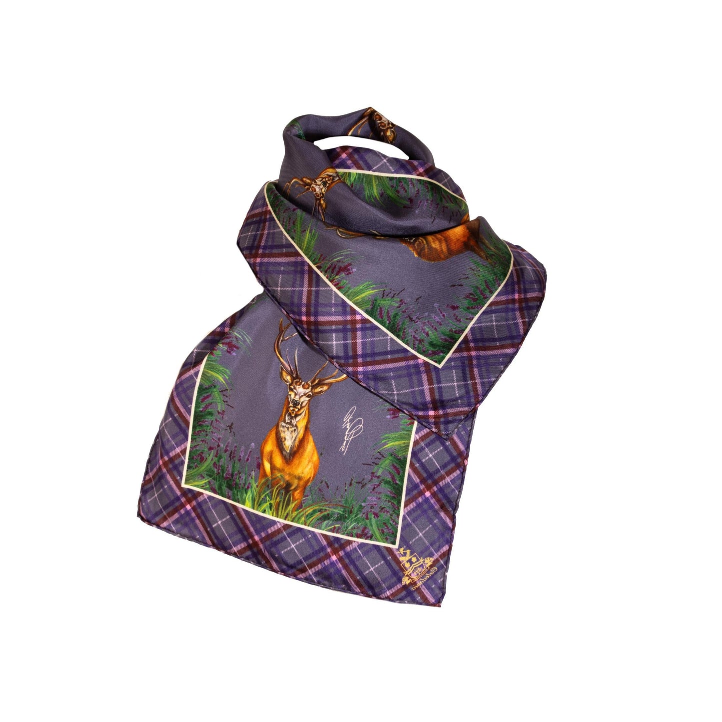 Narrow Silk Scarf 'Caledonia' - Soft Amethyst