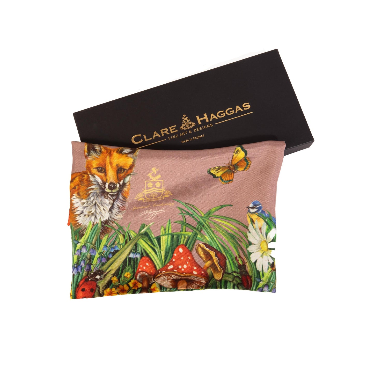 Narrow Silk Scarf 'Spiritual Awakening' - Antique Rose