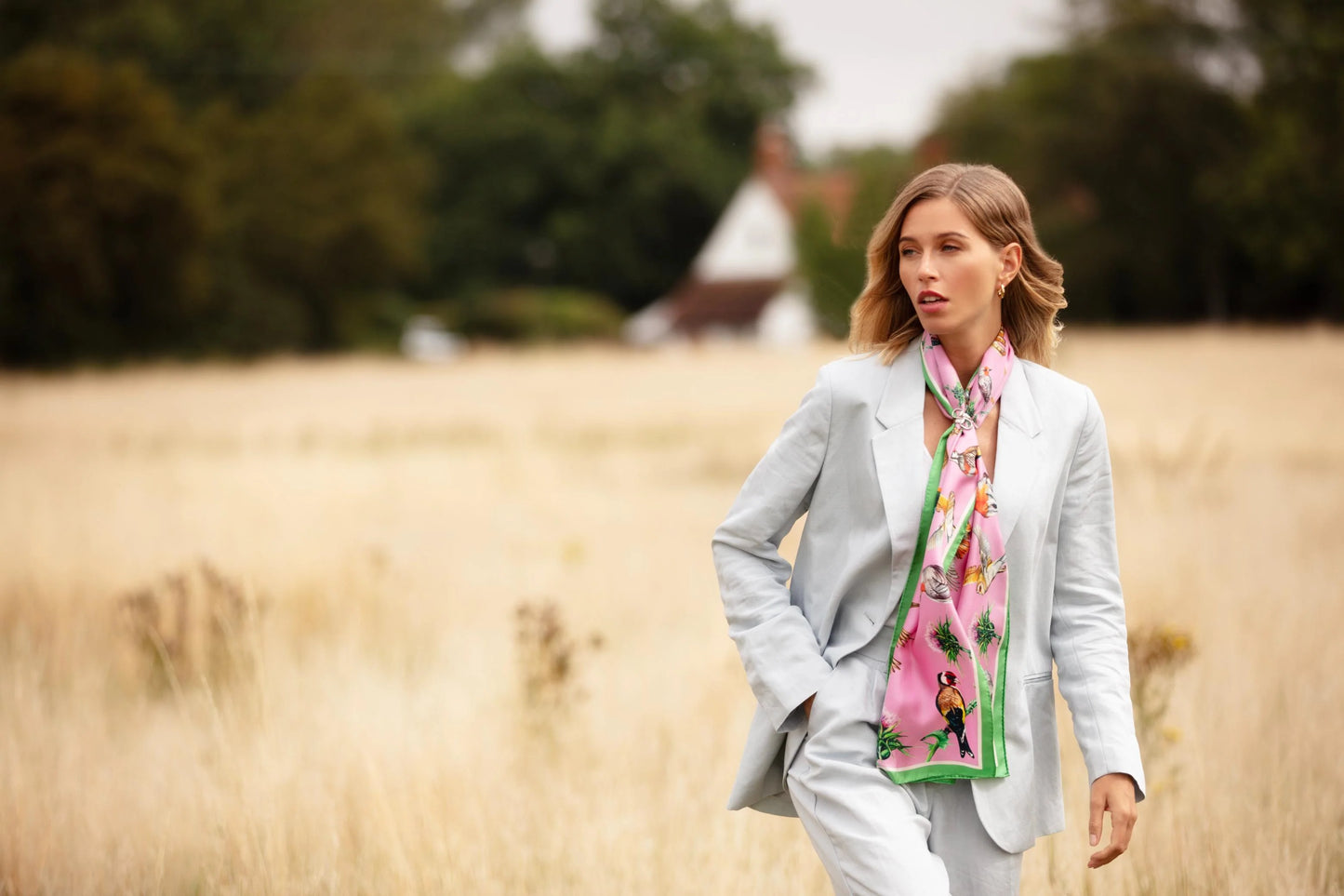 Classic Silk Scarf 'Walk on the Wild Side' - Sweet Pea