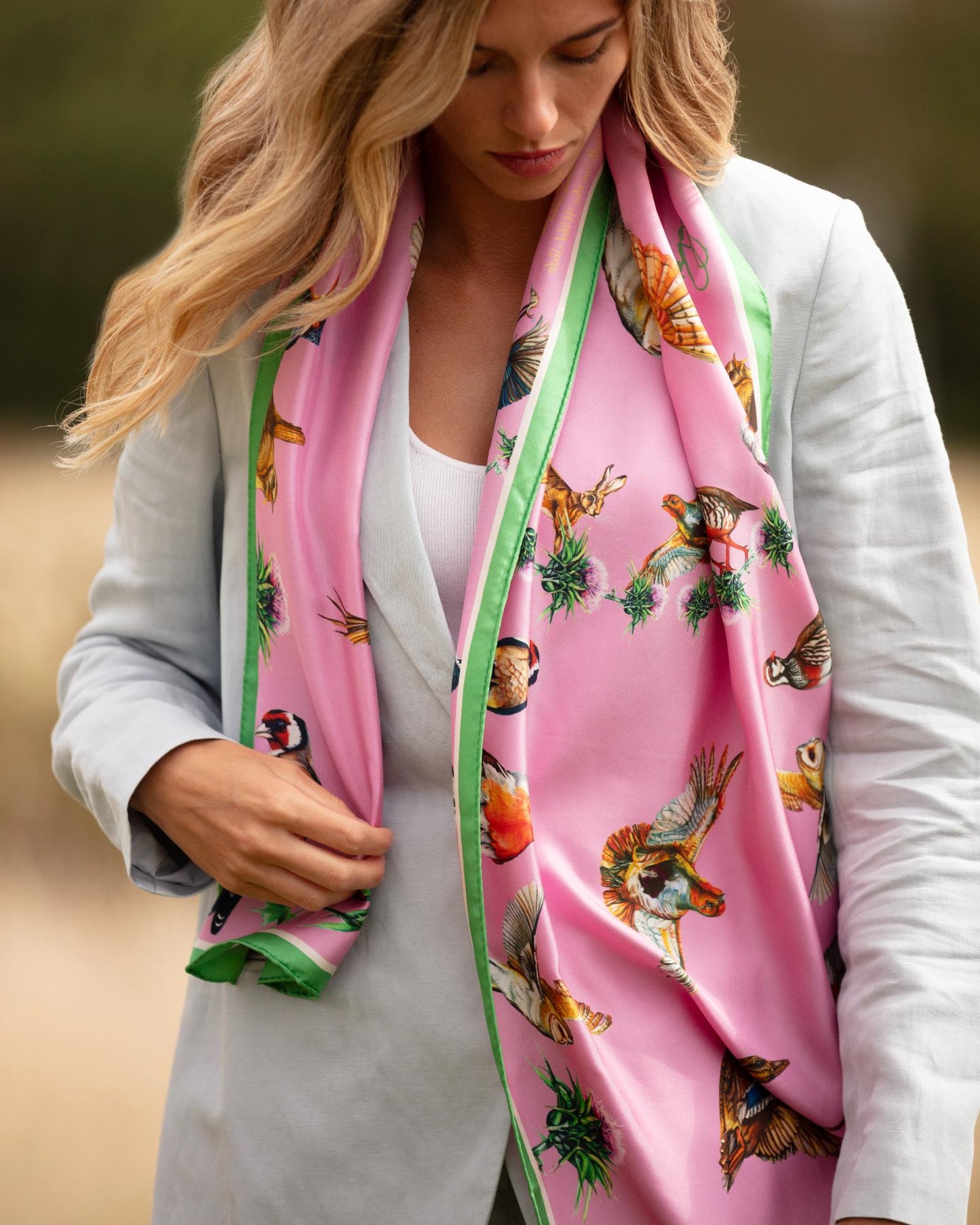 Classic Silk Scarf 'Walk on the Wild Side' - Sweet Pea