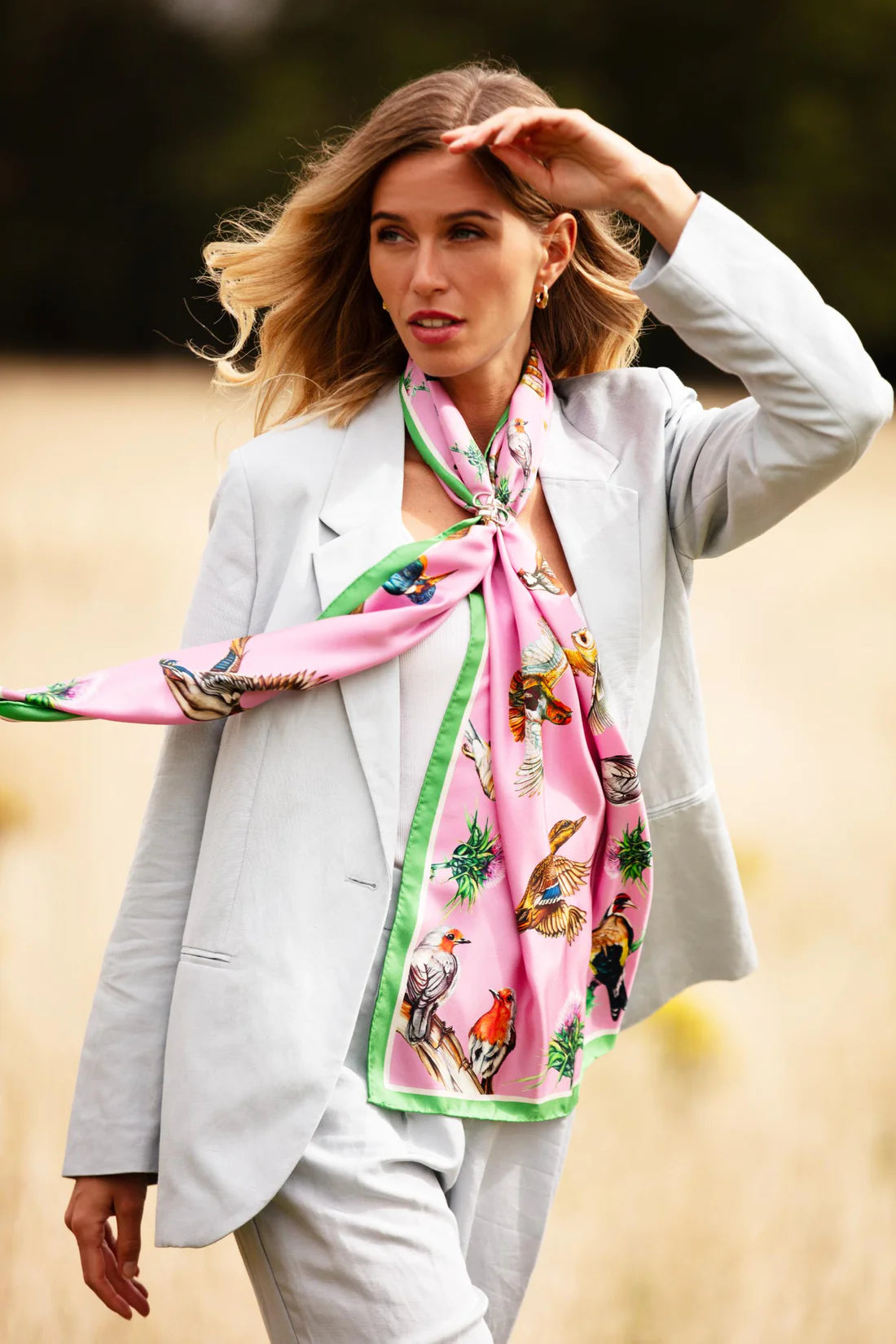 Classic Silk Scarf 'Walk on the Wild Side' - Sweet Pea