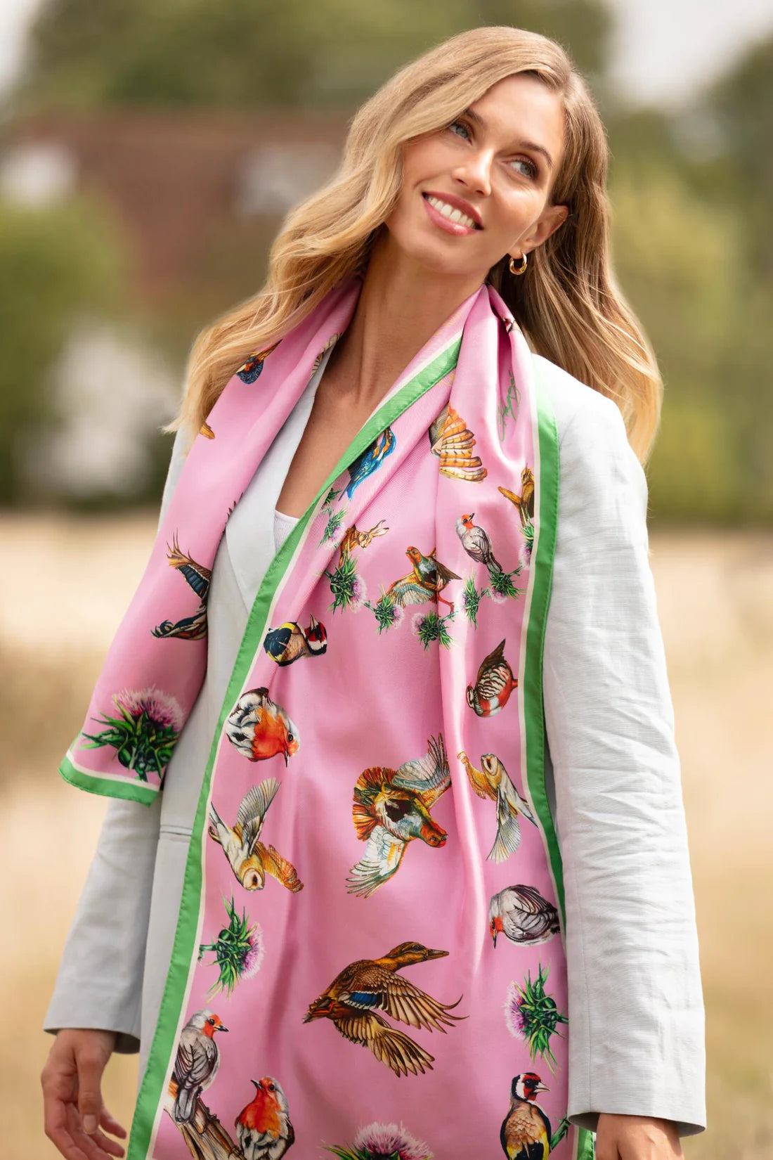 Classic Silk Scarf 'Walk on the Wild Side' - Sweet Pea