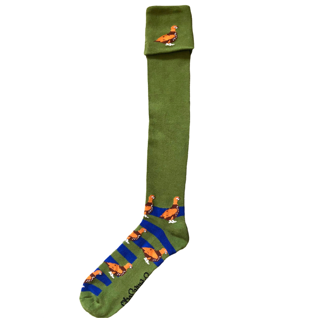 Green & Blue Grouse Shooting/Walking Socks - Adult