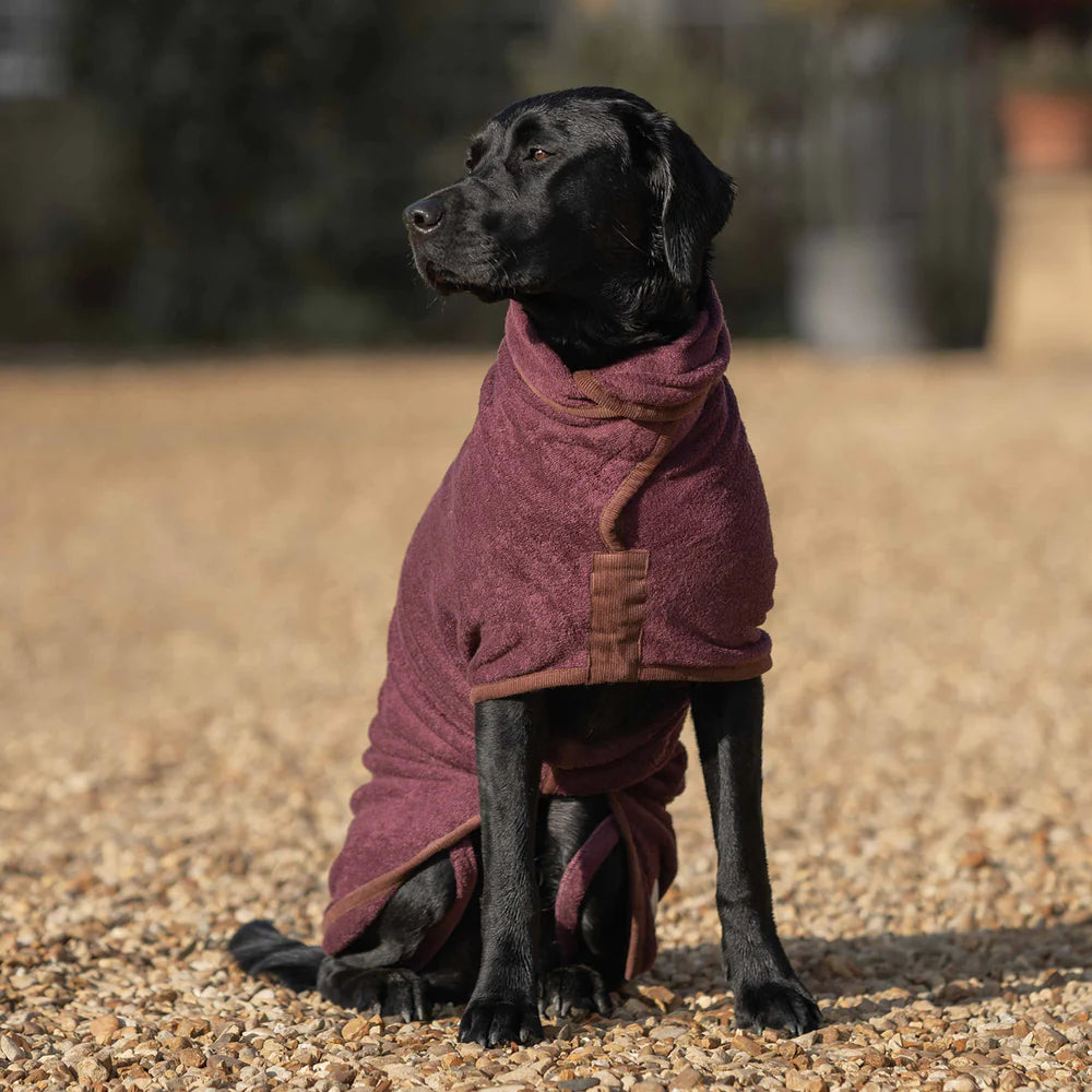 Country Dog Drying Coat - Burgundy