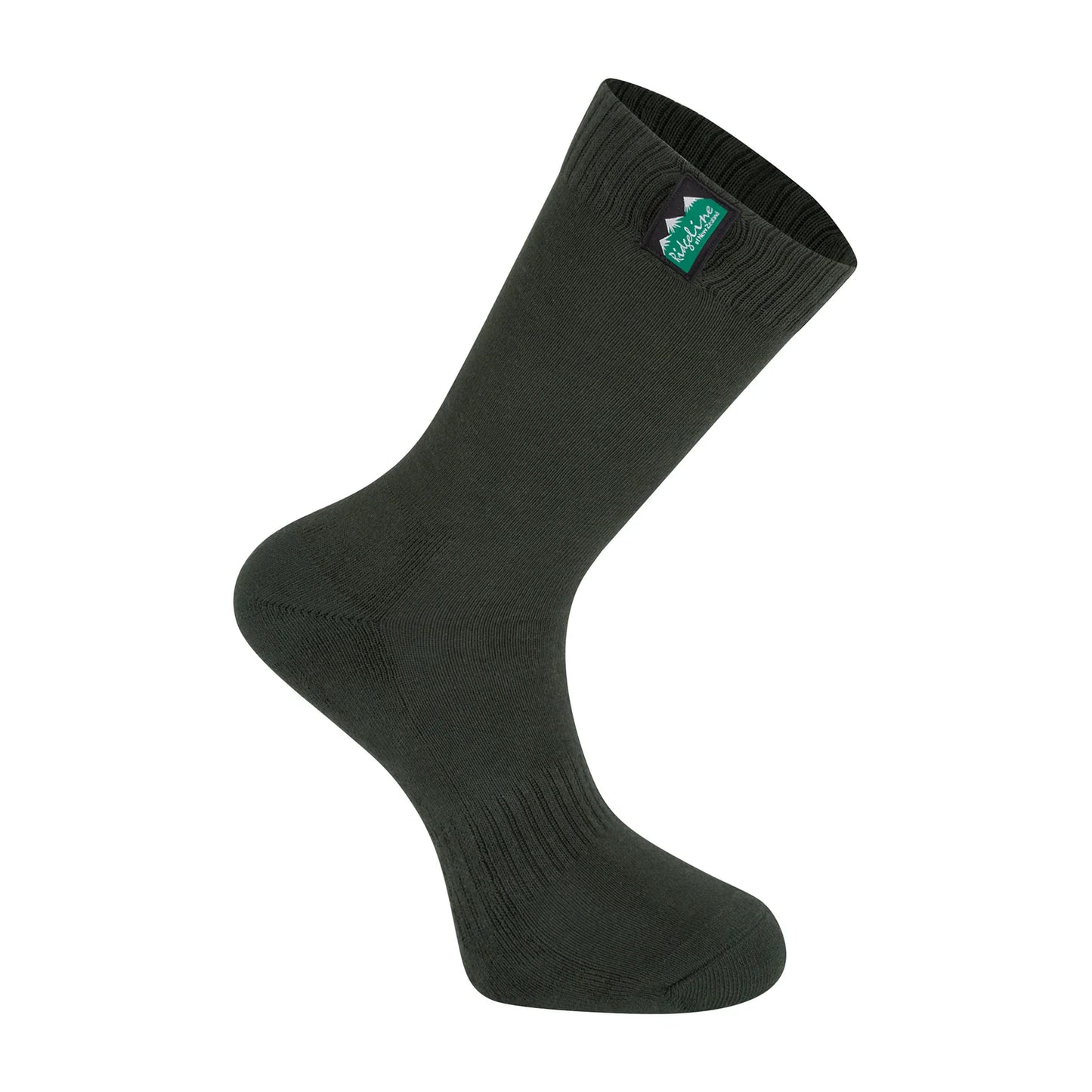 Cotton Work Socks Mid Length - Olive Multi - Pack of 3