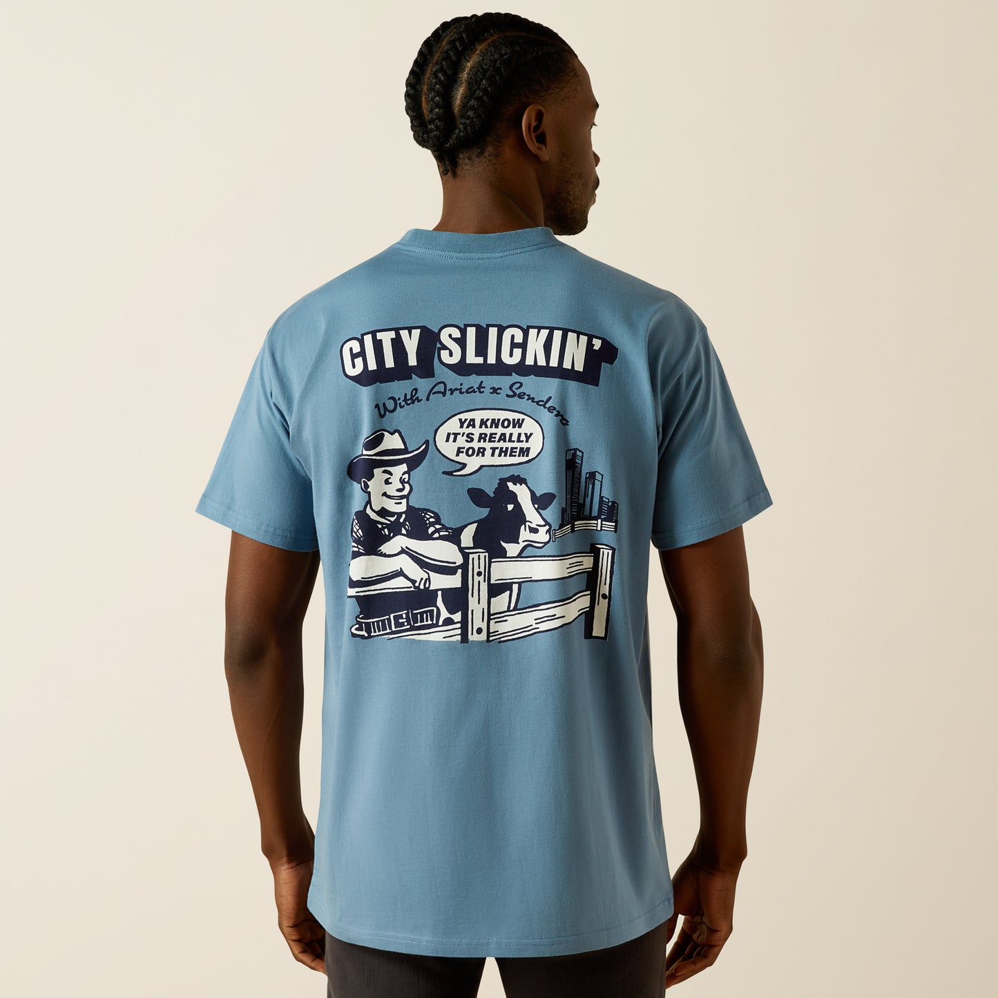 Sendero Country Fences T-Shirt - Copen Blue