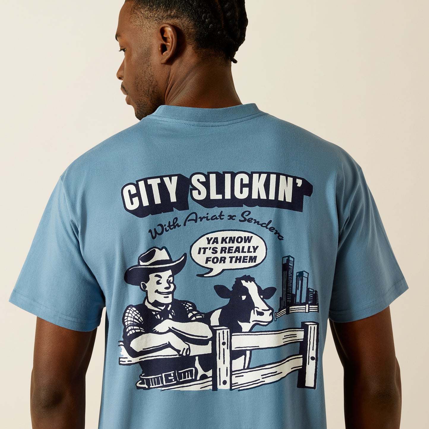 Sendero Country Fences T-Shirt - Copen Blue
