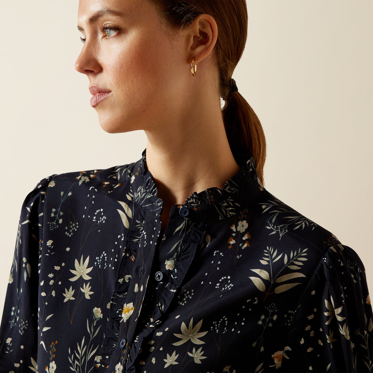 Cricklade Blouse - Navy Floral Print