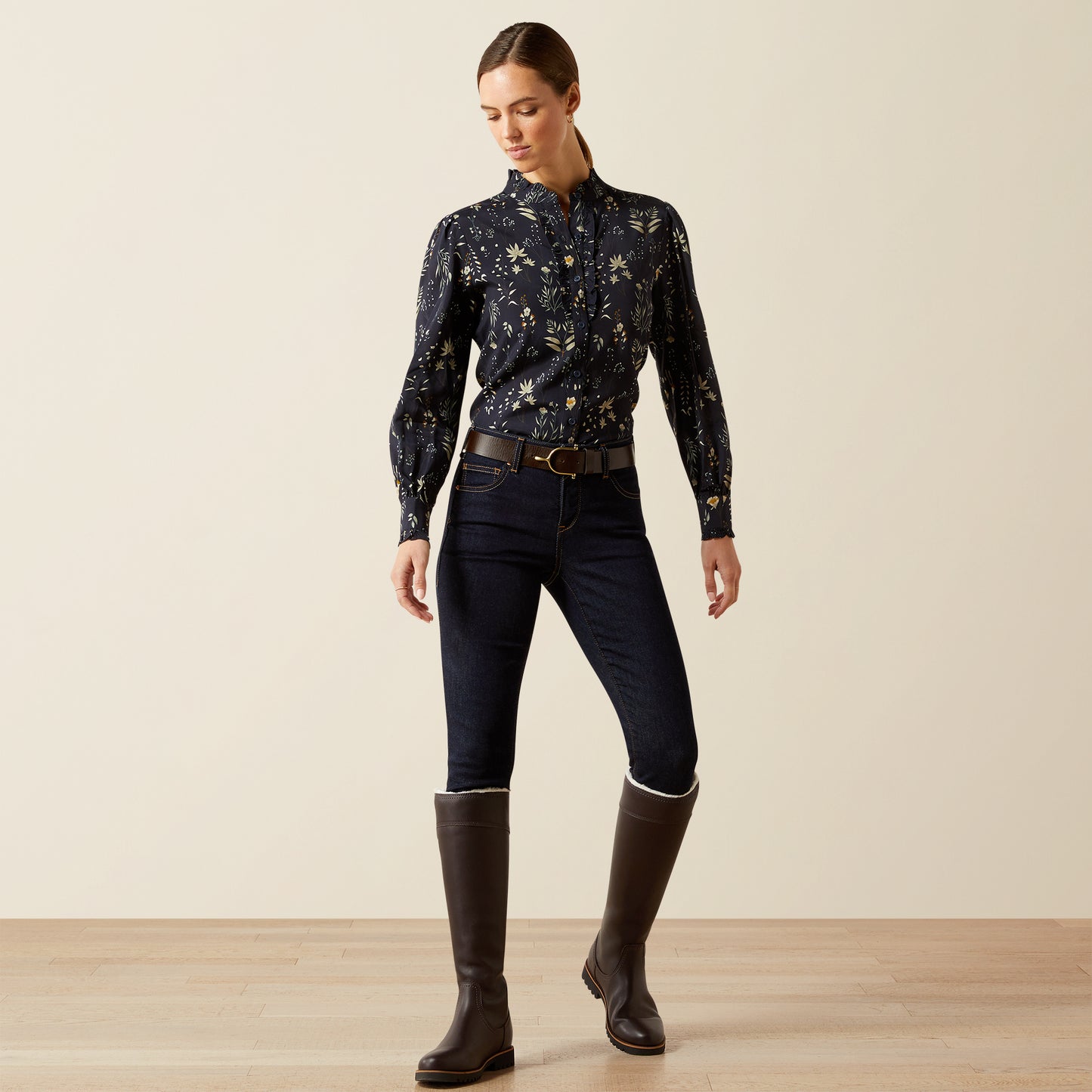 Cricklade Blouse - Navy Floral Print