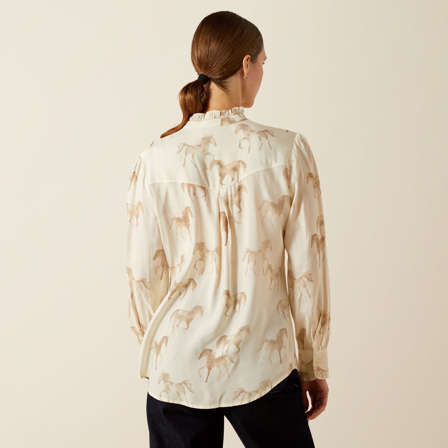 Cricklade Blouse - Watercolour Horse Print
