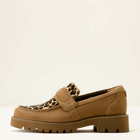 Stratford Lug Loafer - Tan Suede/Leopard Hair On