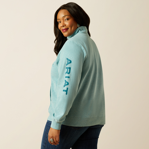 Foundation Logo 1/2 Zip Sweatshirt - Teal Heather